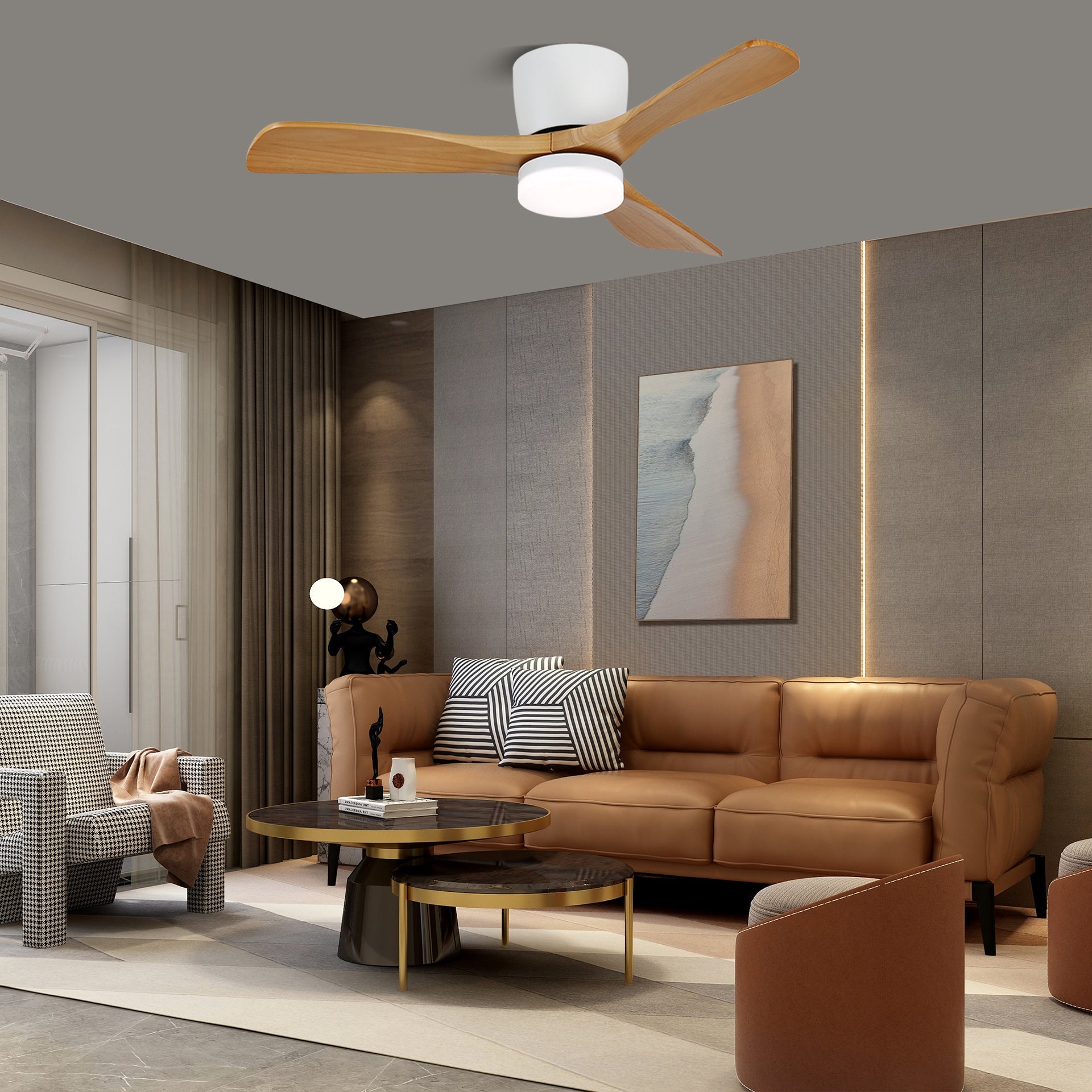 Nerio Minimalist Wood Ceiling Fan Light - Blowlighting