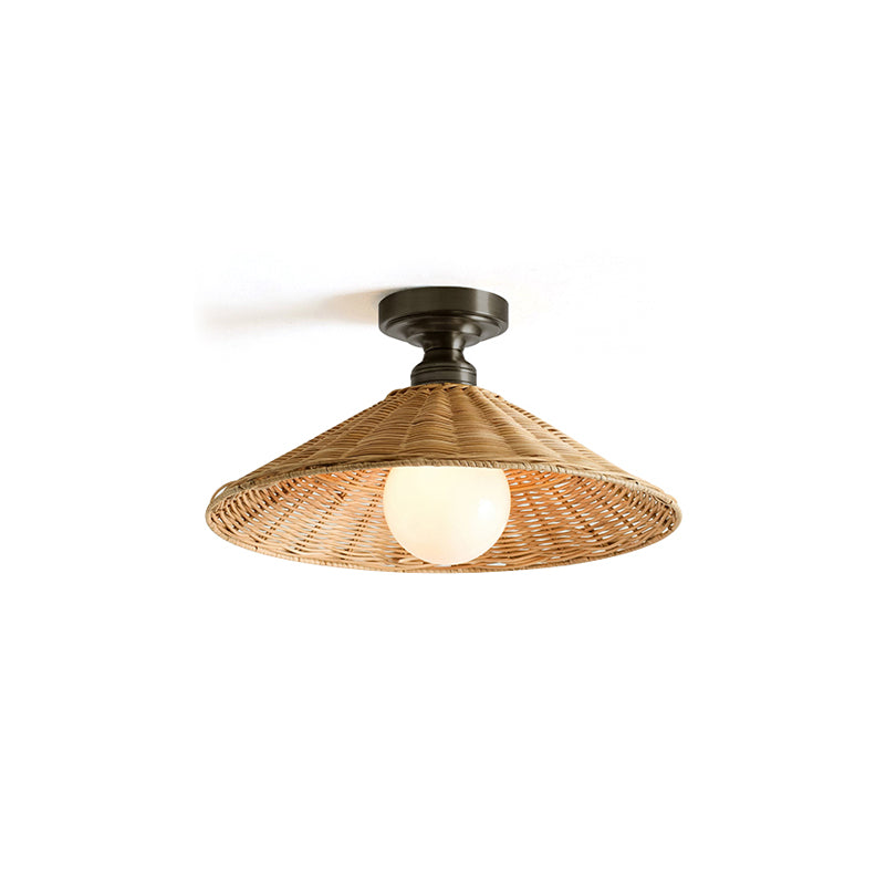 Agoura Oriental Rattan Ceiling Light