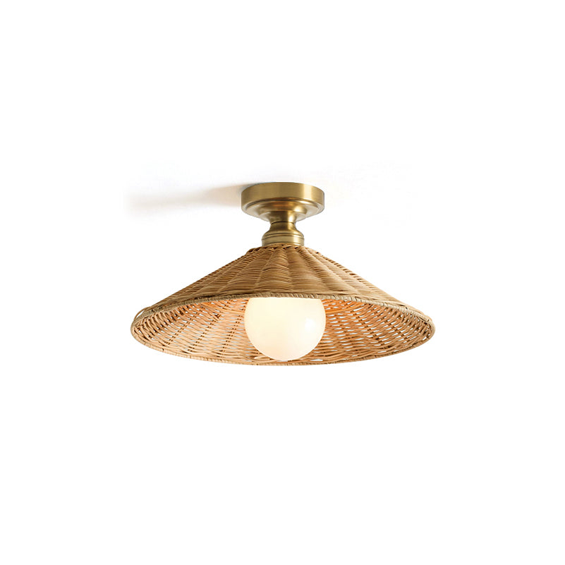 Agoura Oriental Rattan Ceiling Light