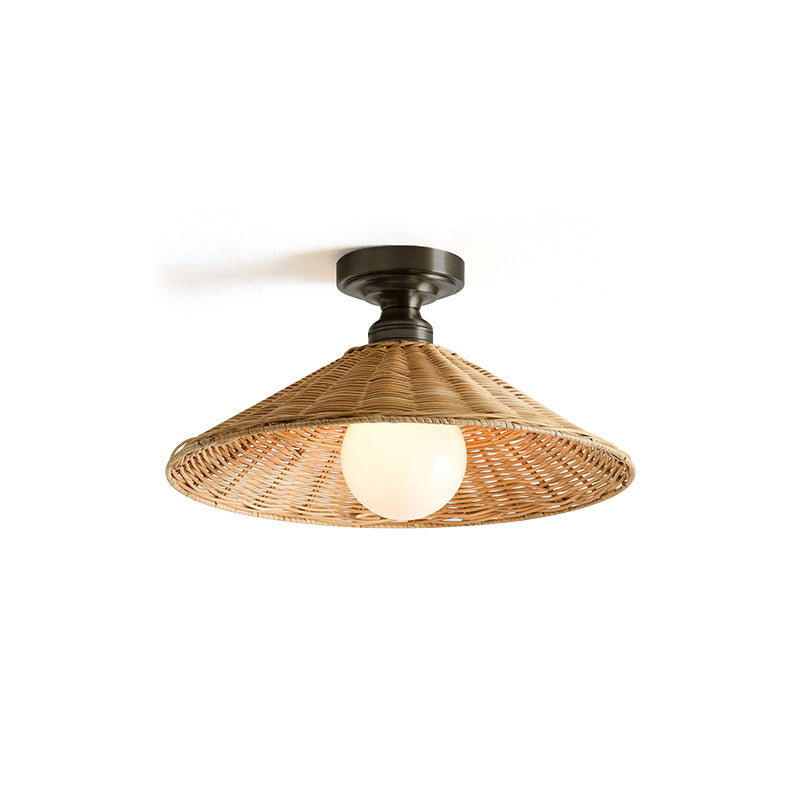 Agoura Oriental Rattan Ceiling Light