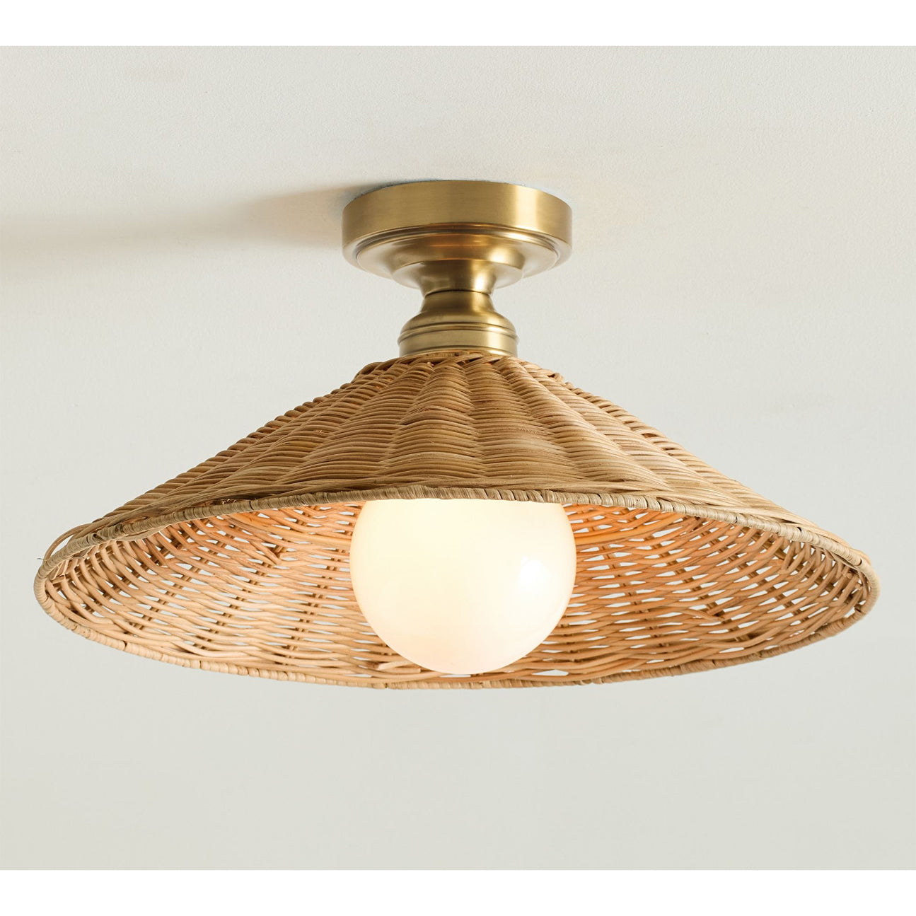 Agoura Oriental Rattan Ceiling Light