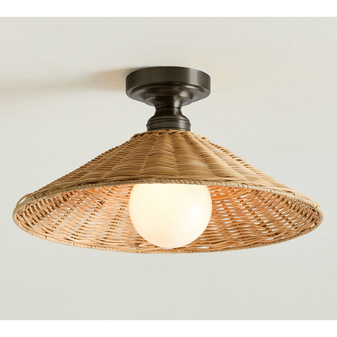 Agoura Oriental Rattan Ceiling Light