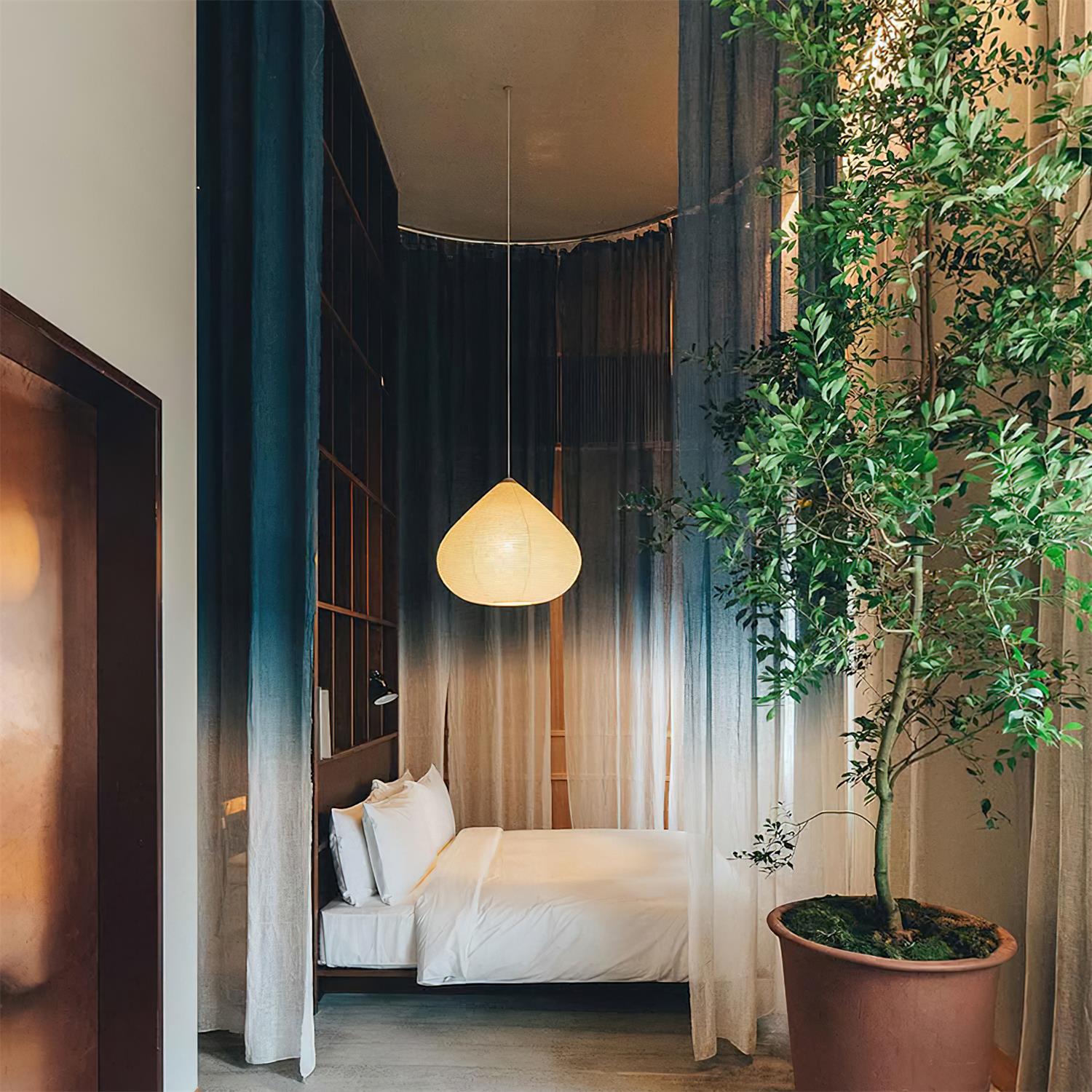 Akari Minimalist Paper Chestnut Pendant Light