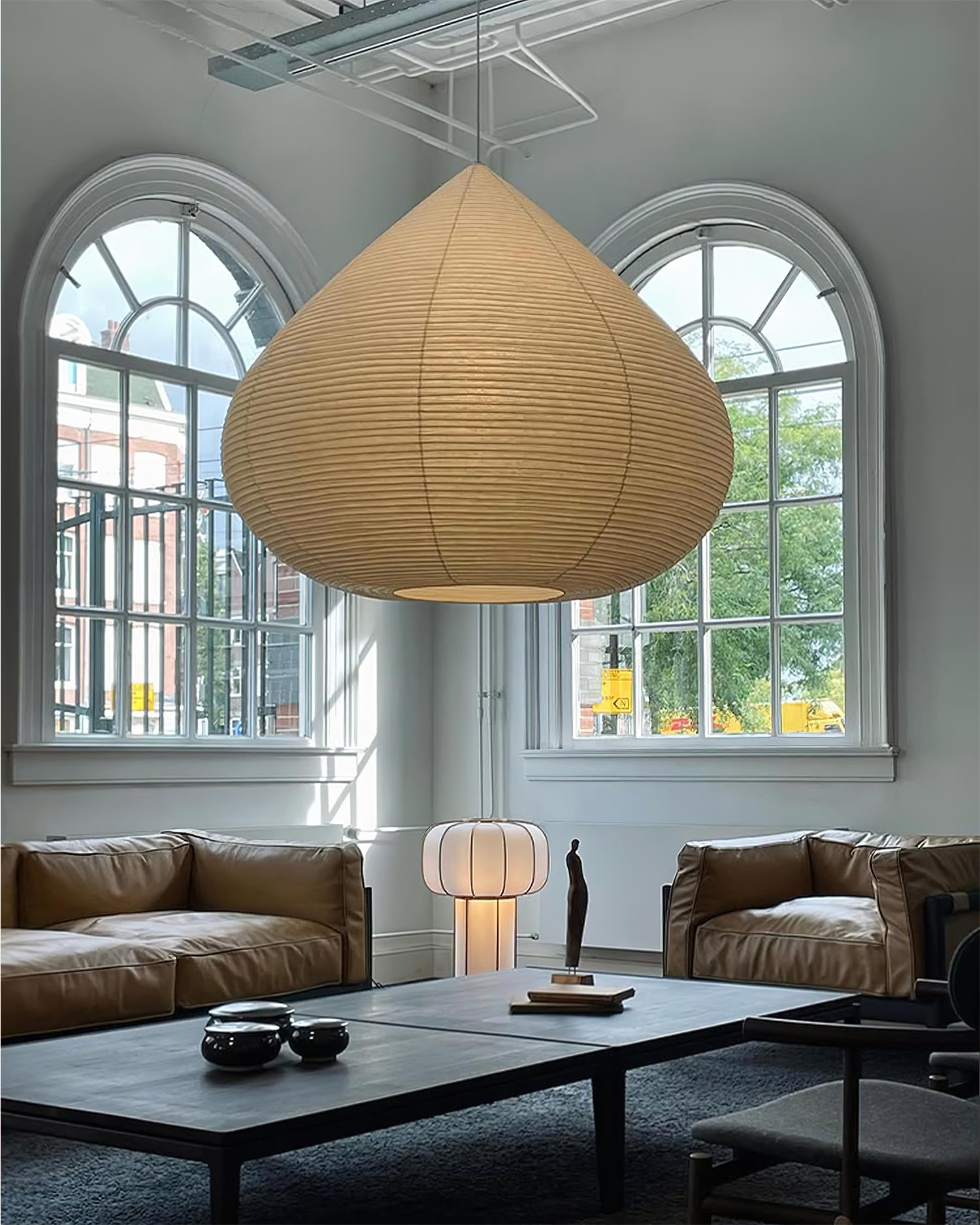 Akari Minimalist Paper Chestnut Pendant Light