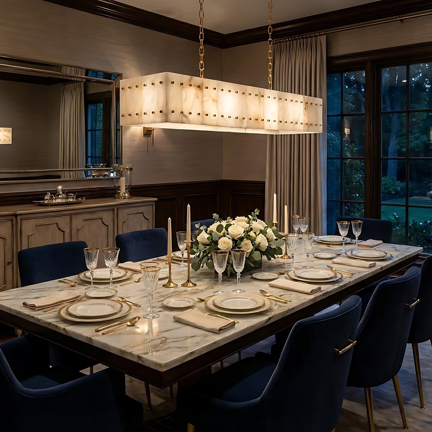 Akoya Contemporary Art Alabaster Cube Alabaster Chandelier