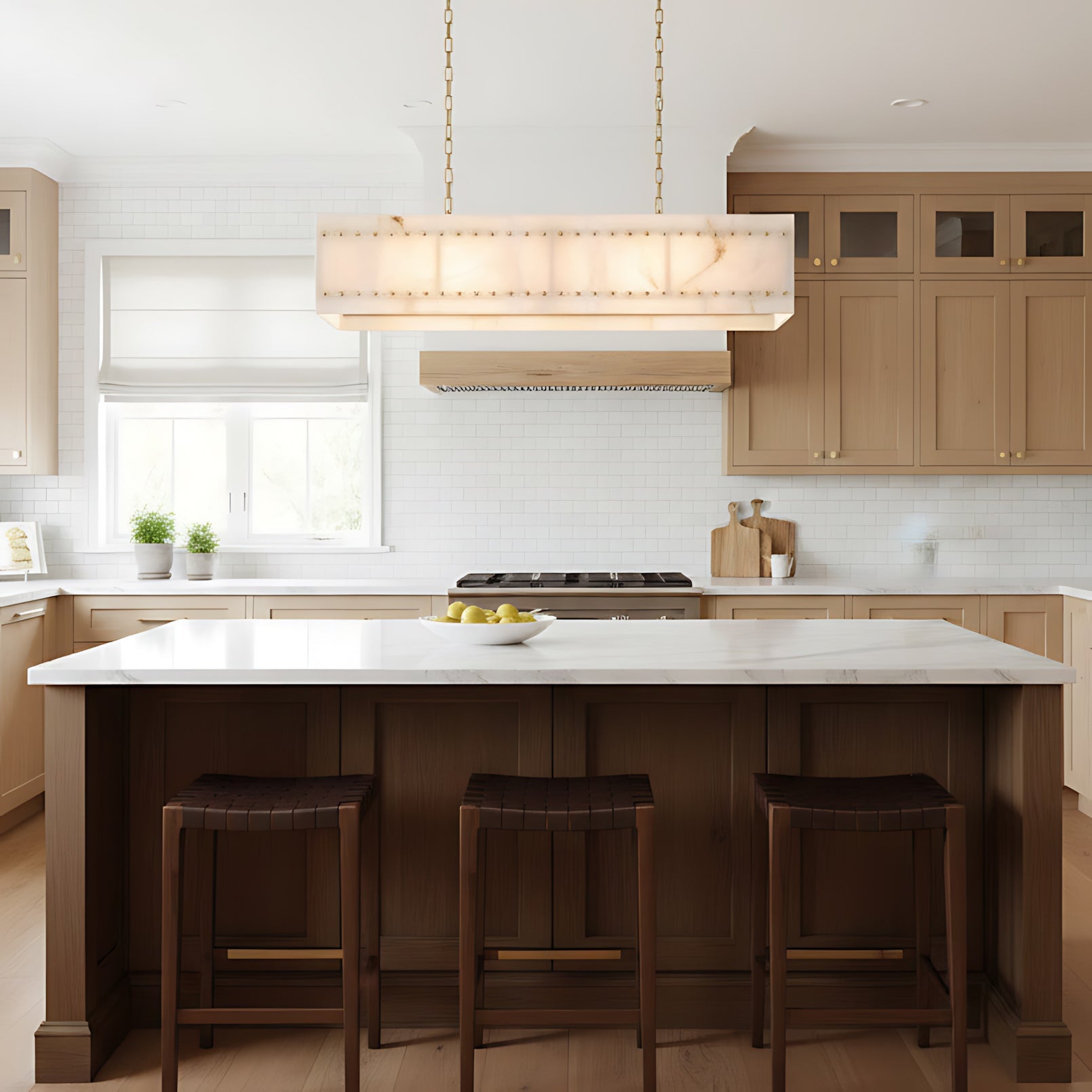 Akoya Contemporary Art Alabaster Cube Alabaster Chandelier