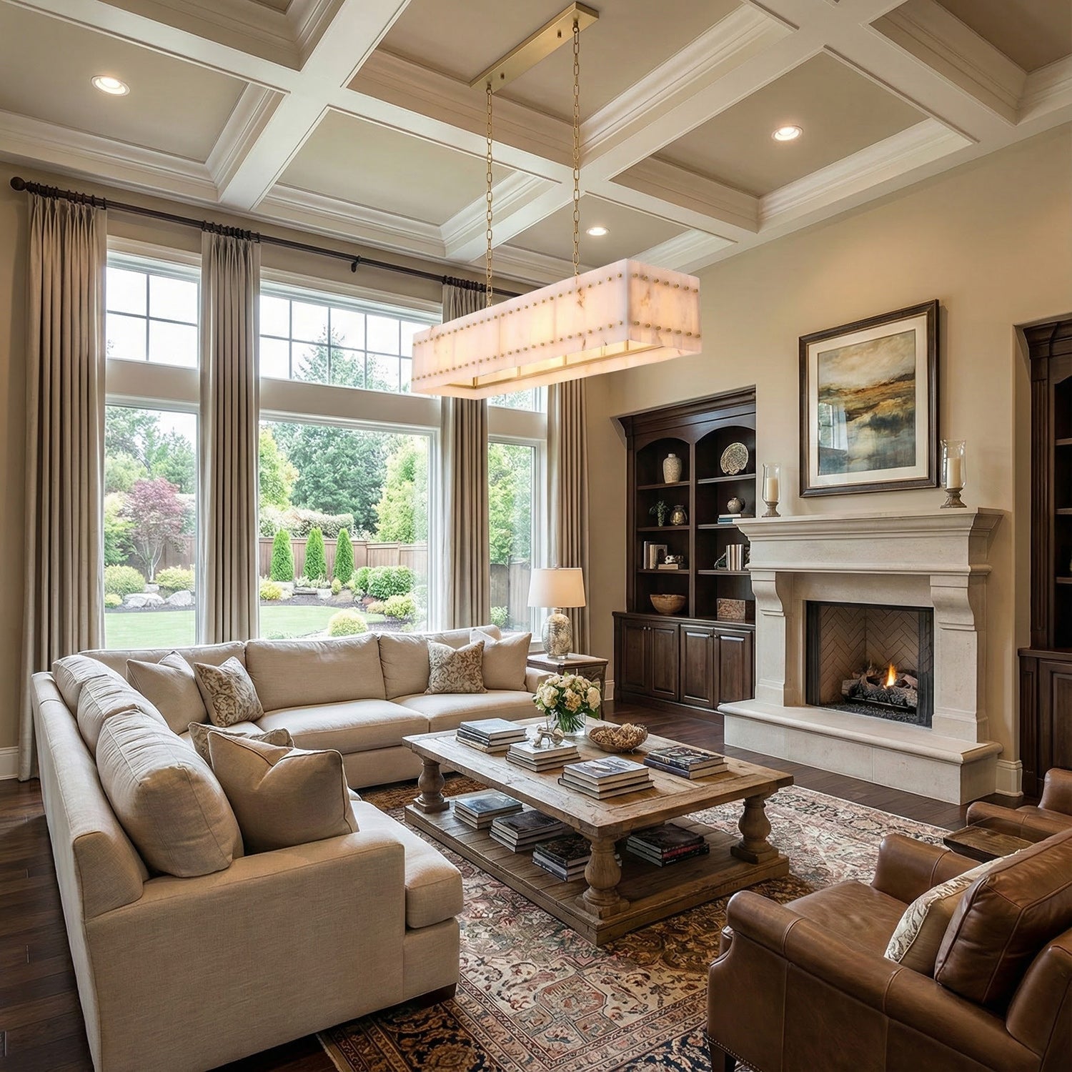 Akoya Contemporary Art Alabaster Cube Alabaster Chandelier