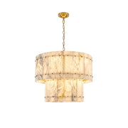 Akoya Contemporary Alabaster Art Round Alabaster Chandelier
