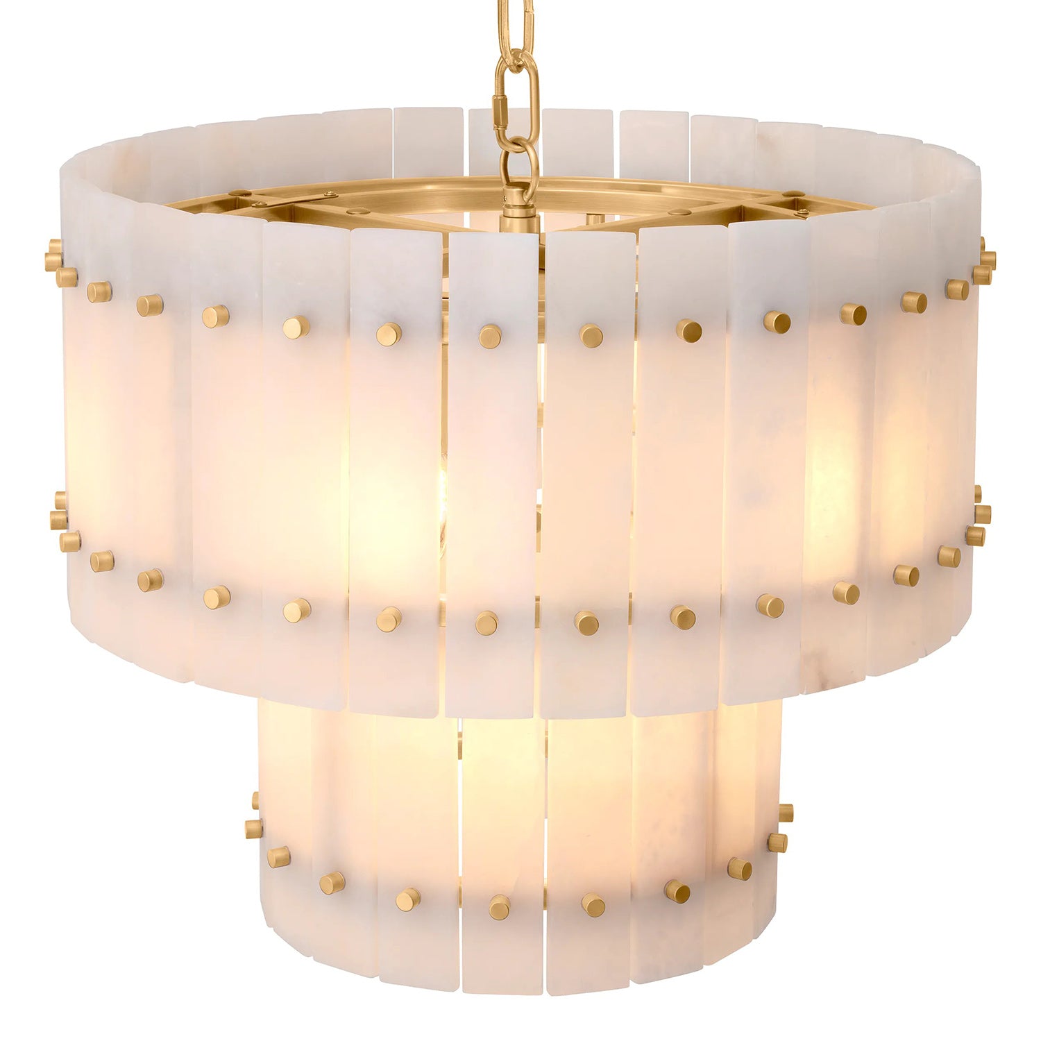 Akoya Contemporary Alabaster Art Round Alabaster Chandelier