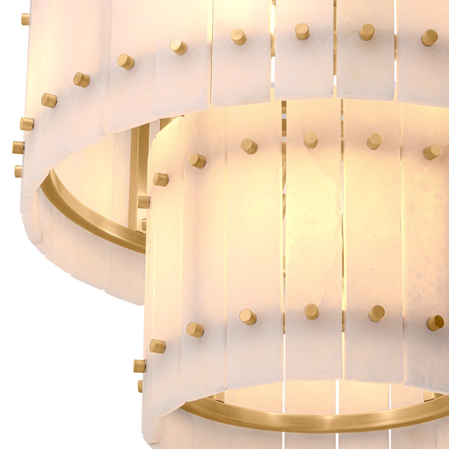 Akoya Contemporary Alabaster Art Round Alabaster Chandelier