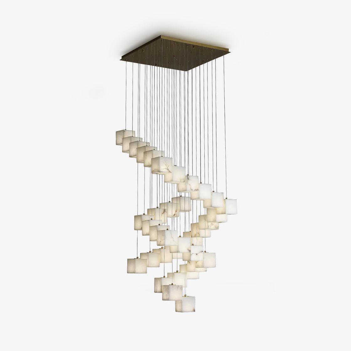 Eurraeel Alabaster Spiral Chandelier - Blowlighting