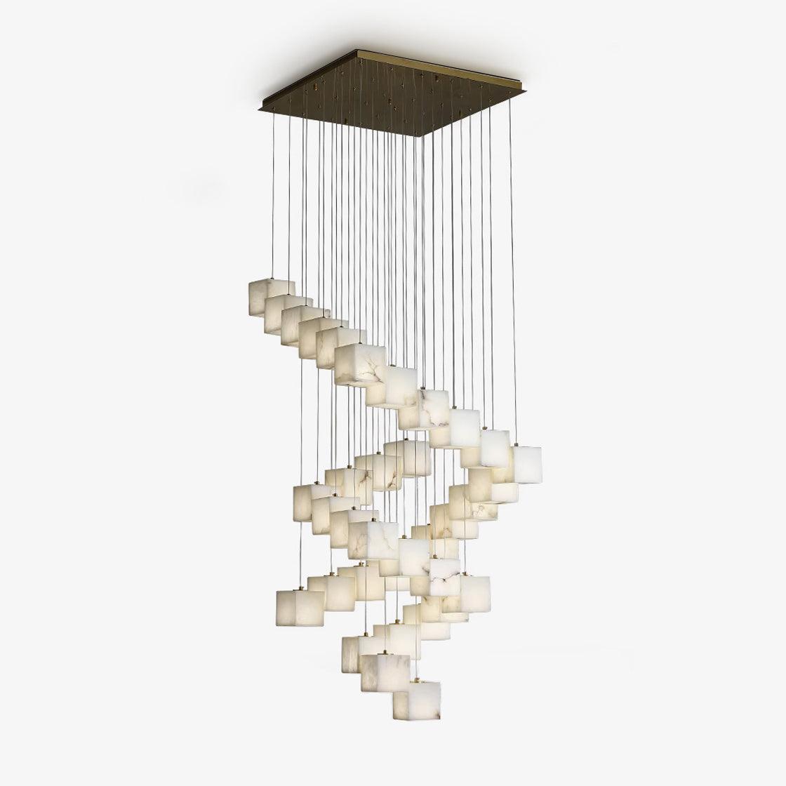Eurraeel Alabaster Spiral Chandelier - Blowlighting