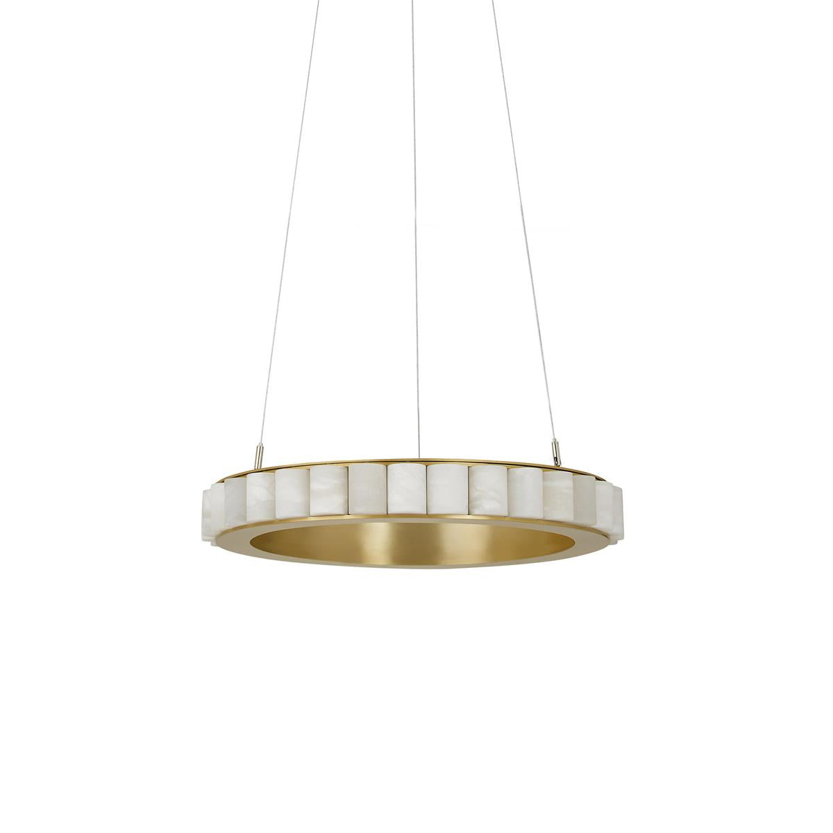 Orion Double Ring Alabaster Chandelier - Blowlighting