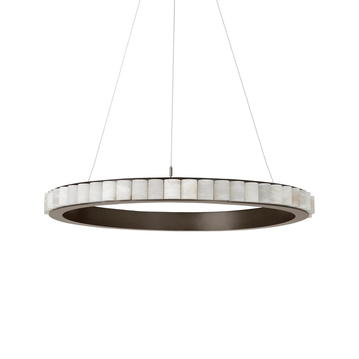Orion Double Ring Alabaster Chandelier - Blowlighting