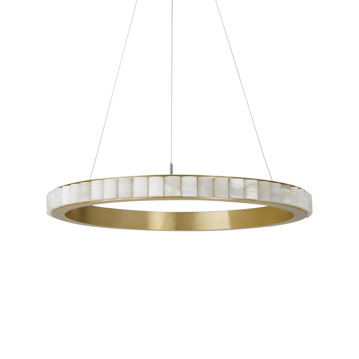 Orion Double Ring Alabaster Chandelier - Blowlighting