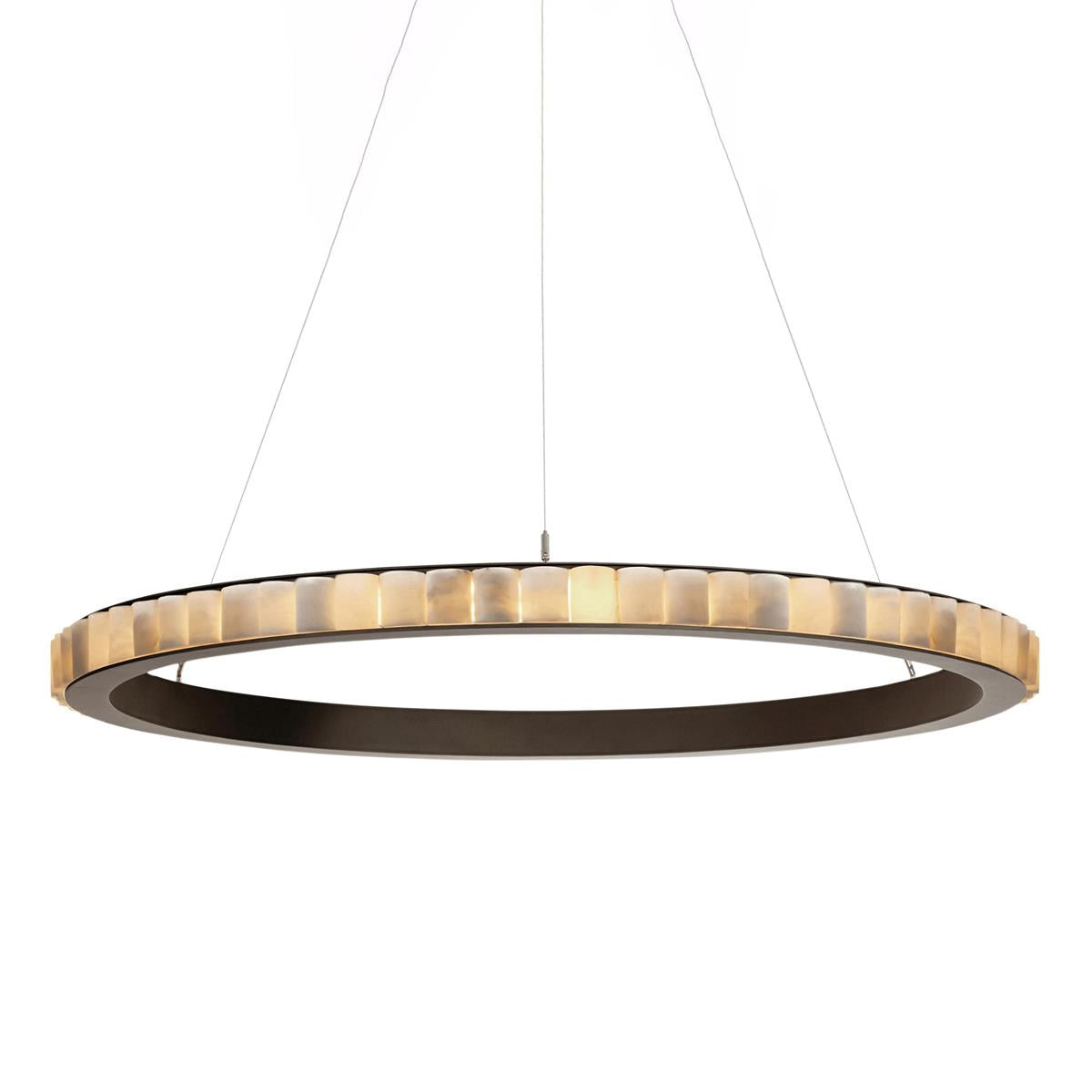 Orion Double Ring Alabaster Chandelier - Blowlighting
