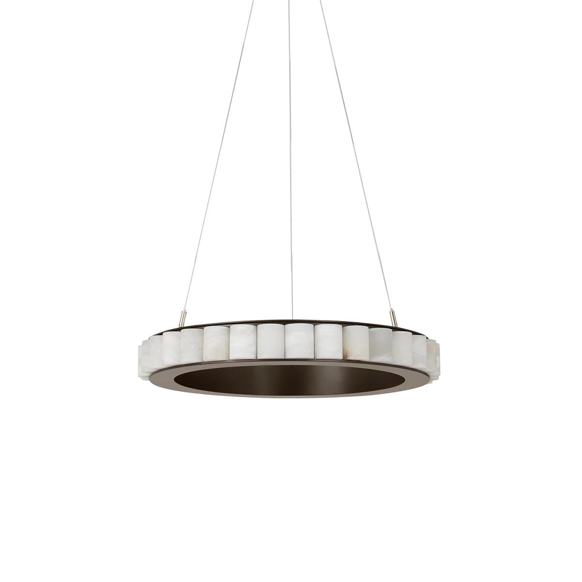 Orion Double Ring Alabaster Chandelier - Blowlighting