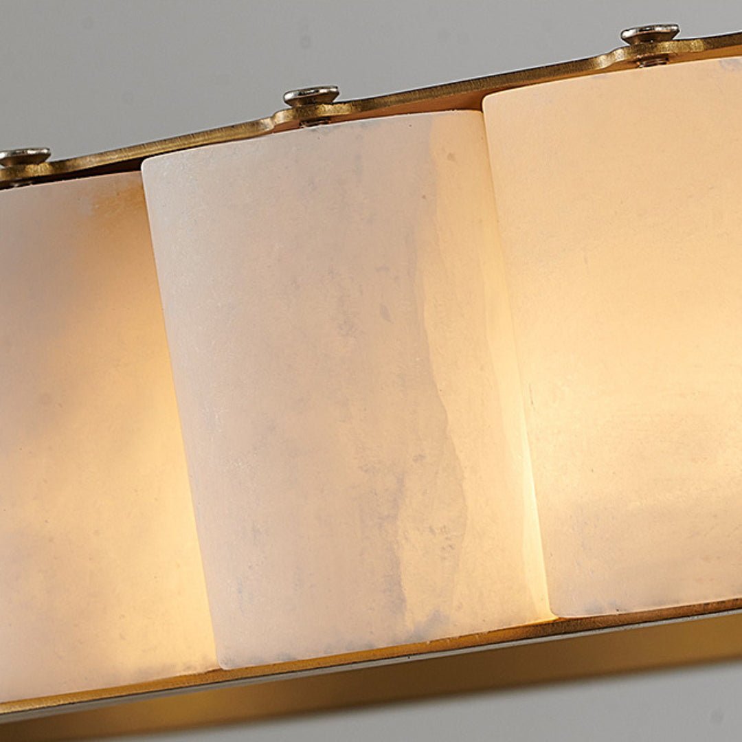 Orion Double Ring Alabaster Chandelier - Blowlighting