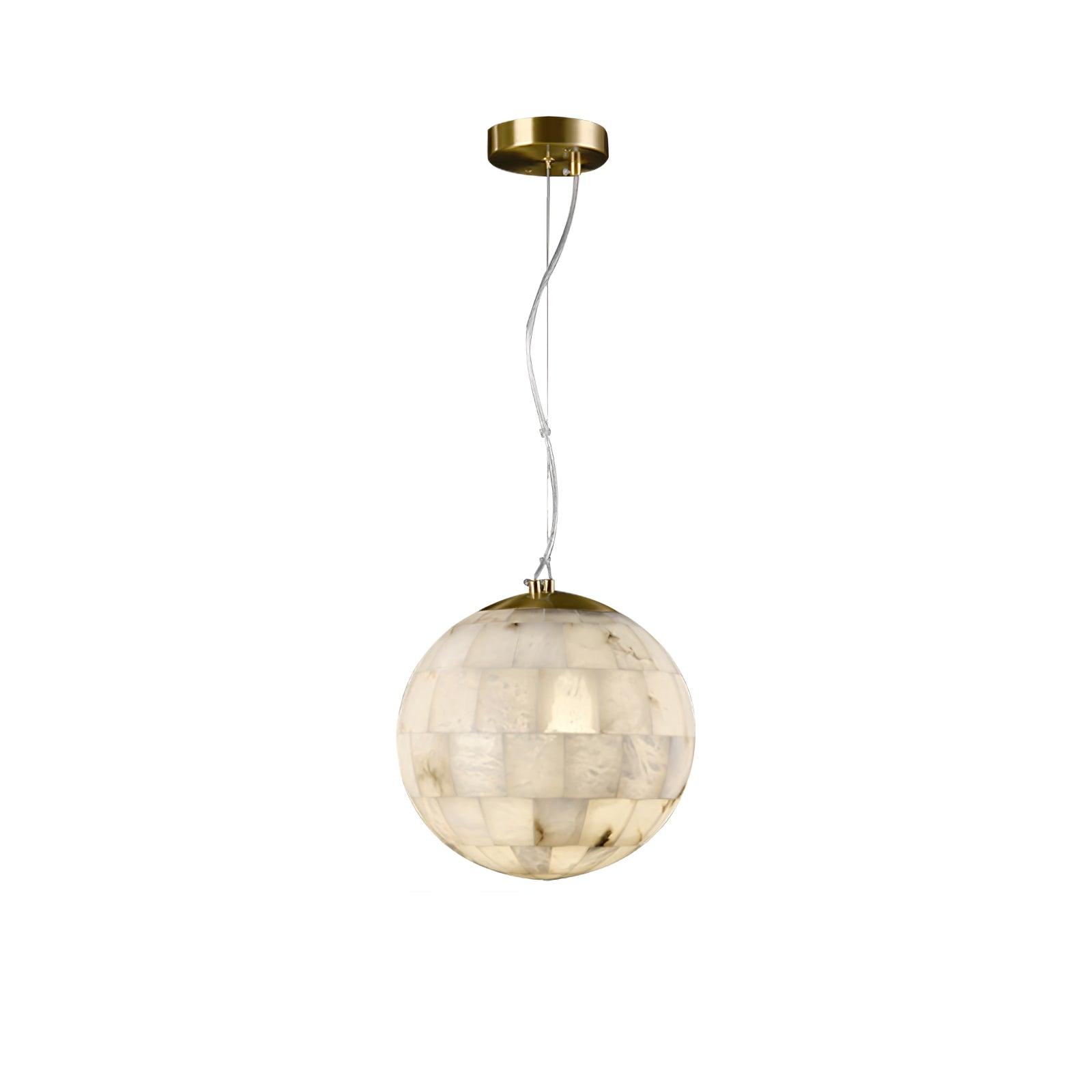 Isolde Alabaster Globe Pendant Light - Blowlighting