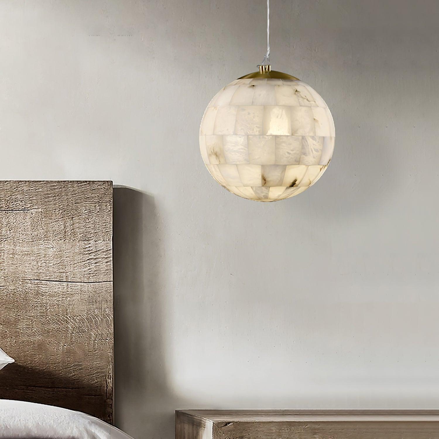 Isolde Alabaster Globe Pendant Light - Blowlighting
