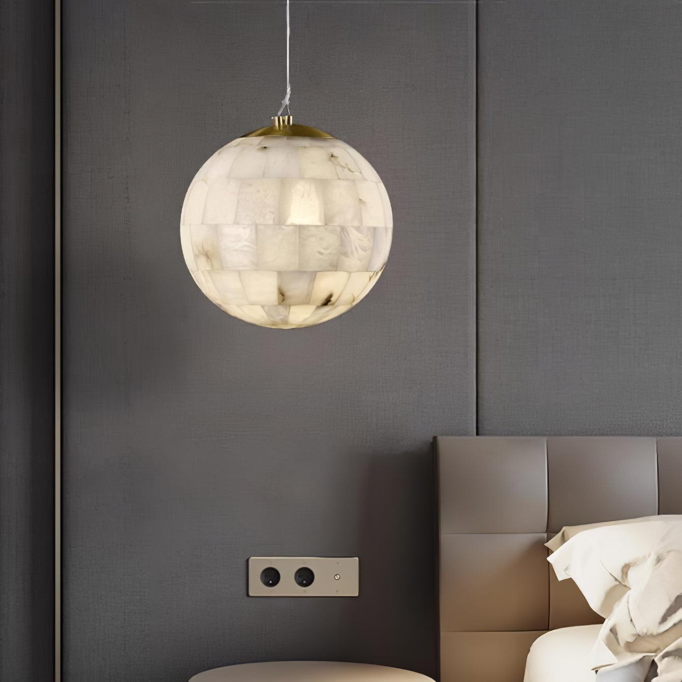 Isolde Alabaster Globe Pendant Light - Blowlighting