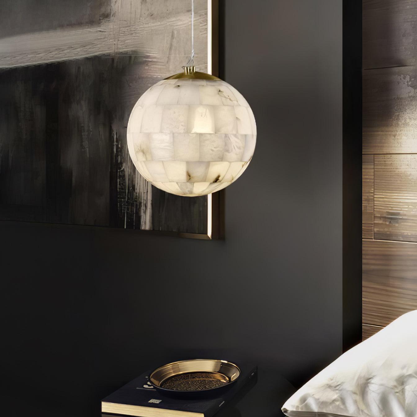 Isolde Alabaster Globe Pendant Light - Blowlighting