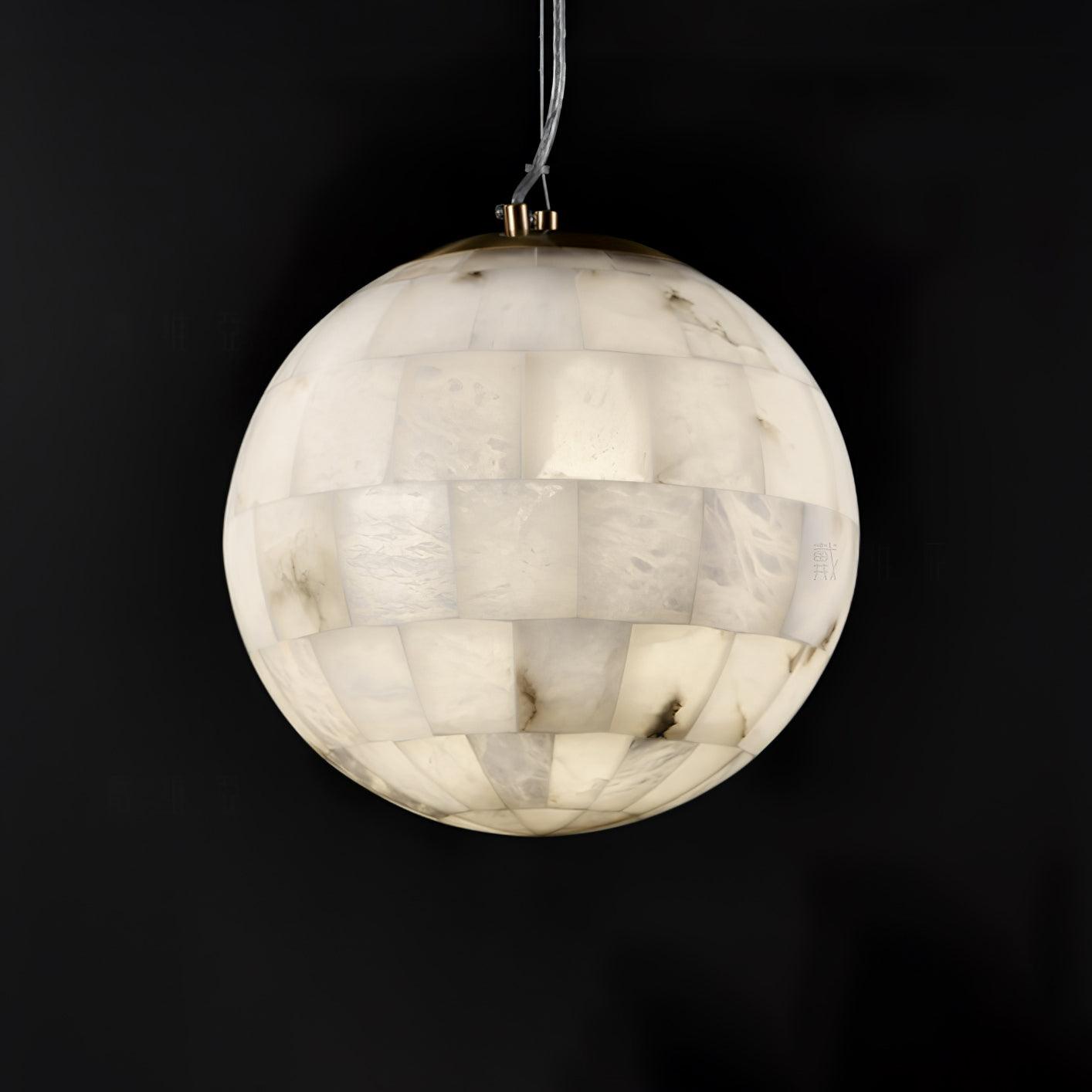 Isolde Alabaster Globe Pendant Light - Blowlighting