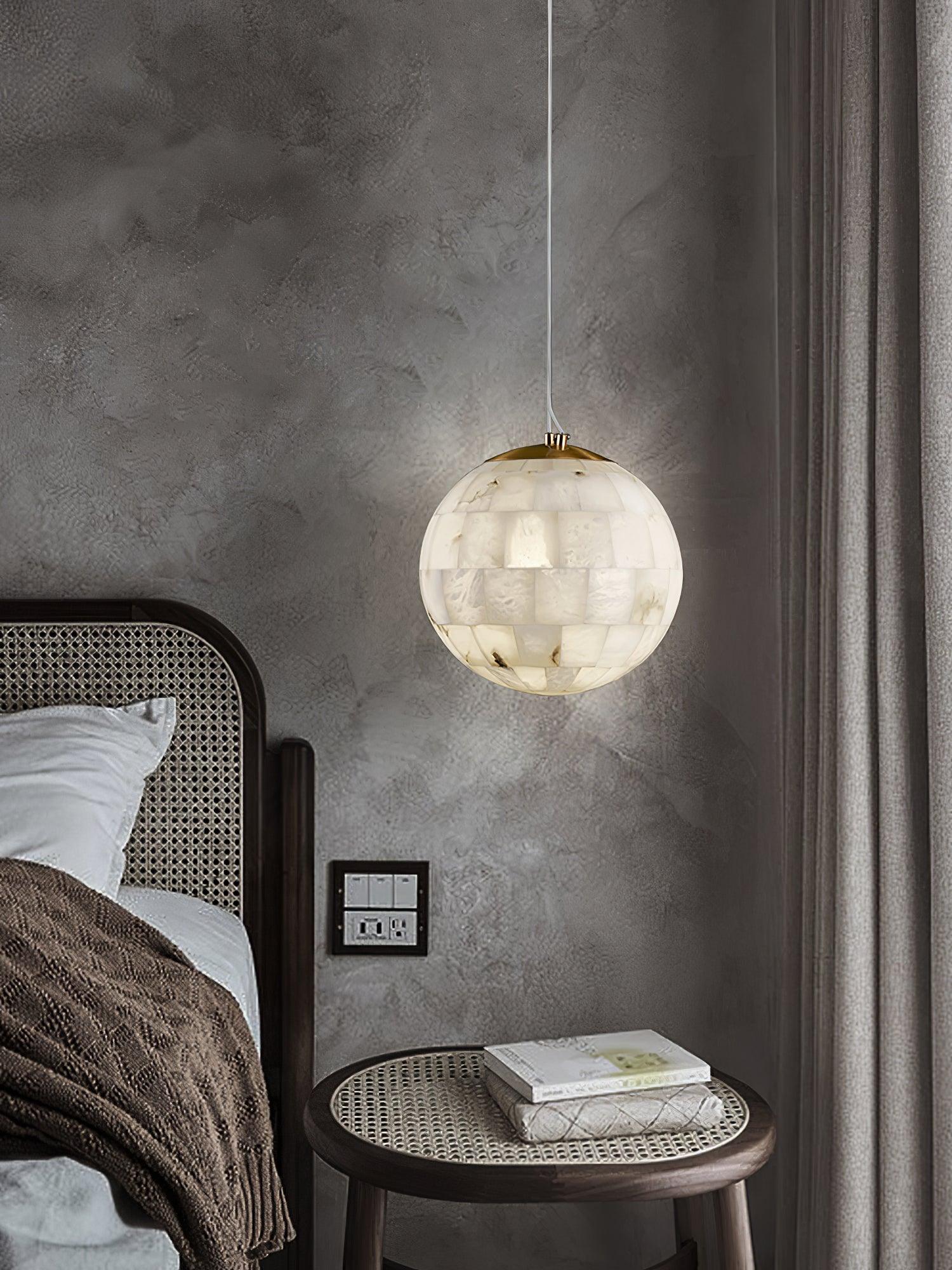 Isolde Alabaster Globe Pendant Light - Blowlighting