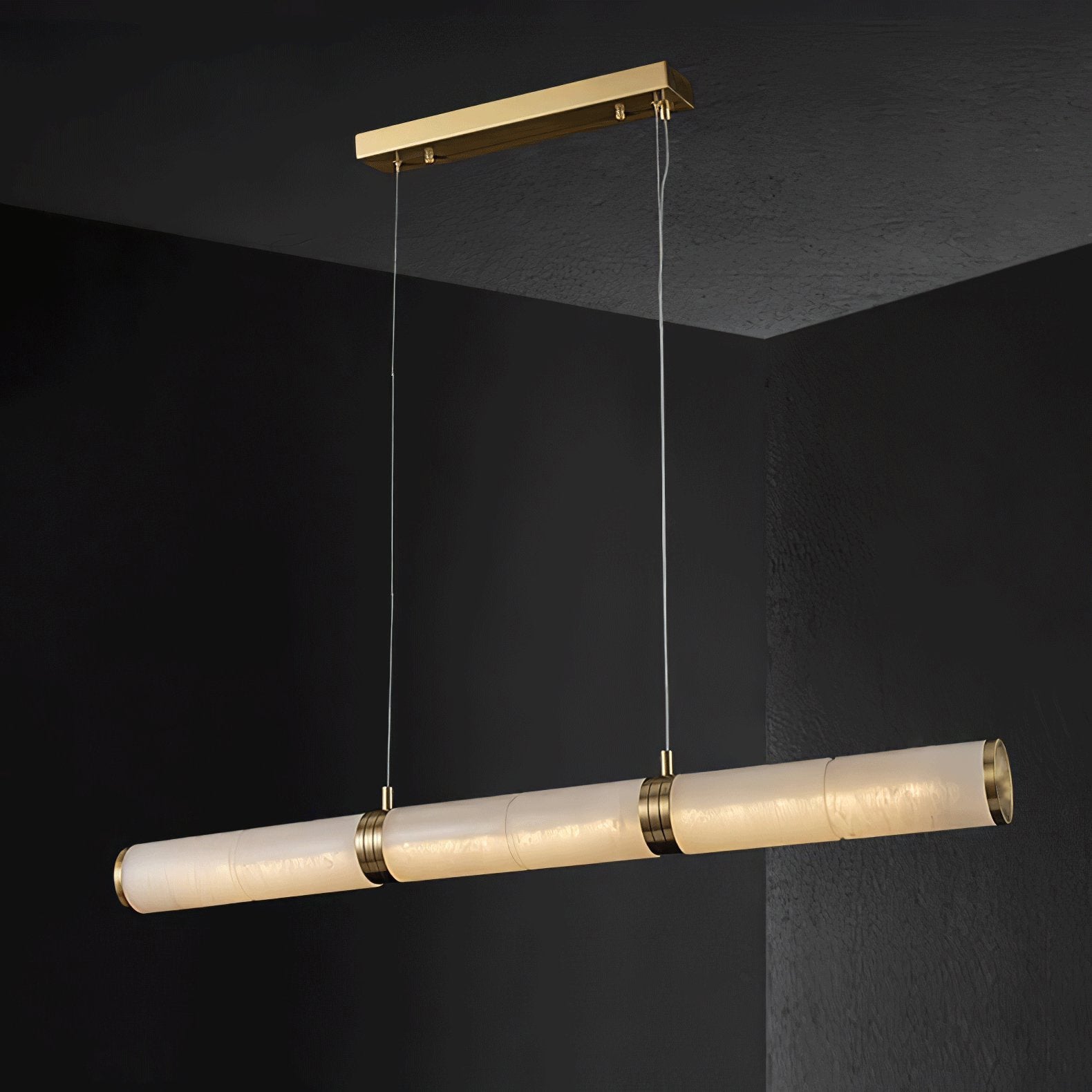 Eira Minimalist Alabaster Linear Pendant Light - Blowlighting