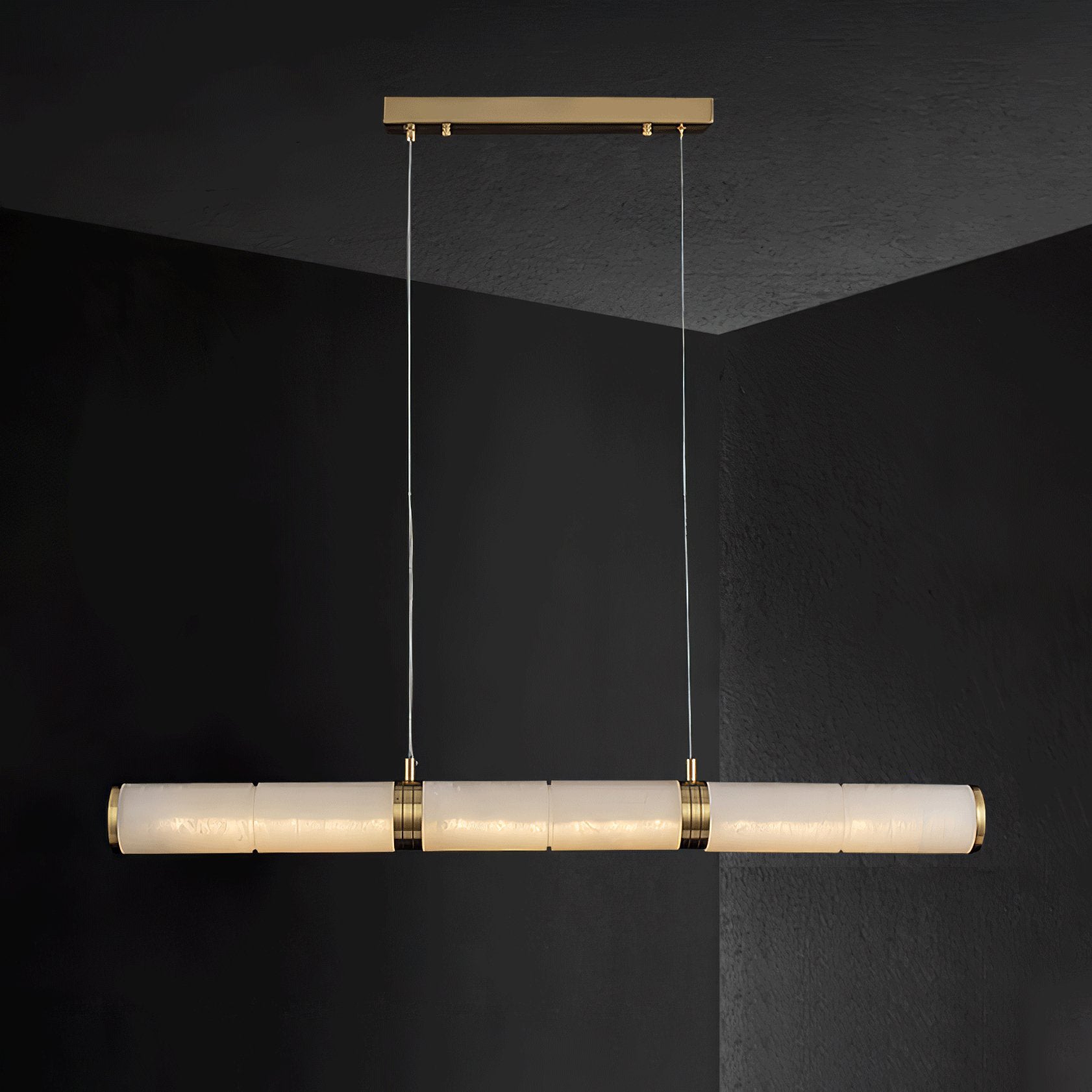 Eira Minimalist Alabaster Linear Pendant Light - Blowlighting