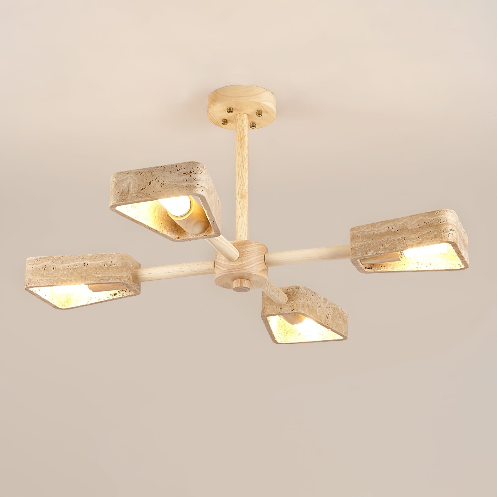 Hedra Travertone Geometric Chandelier - Blowlighting