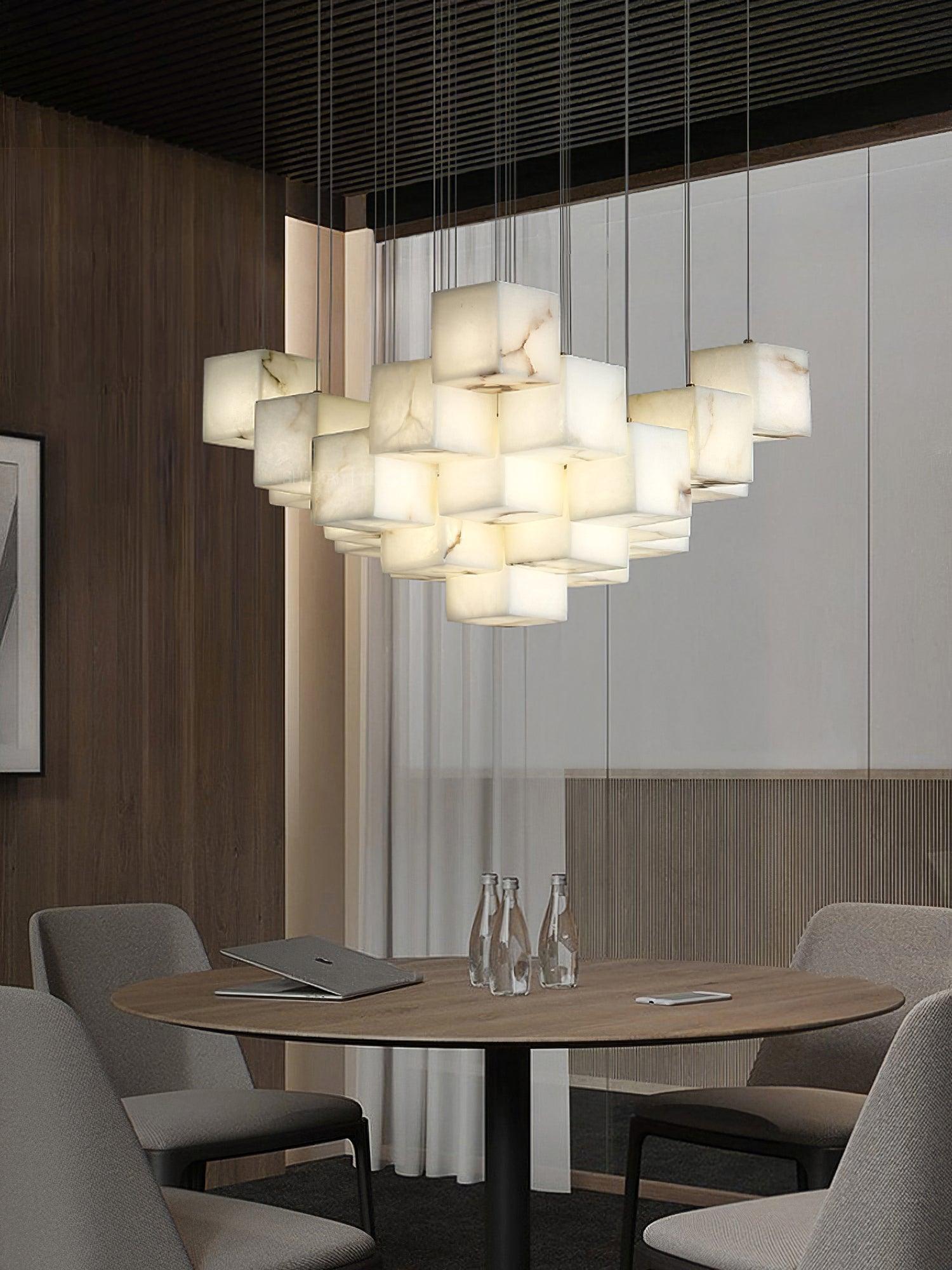 Eurraeel Alabaster Spiral Chandelier - Blowlighting