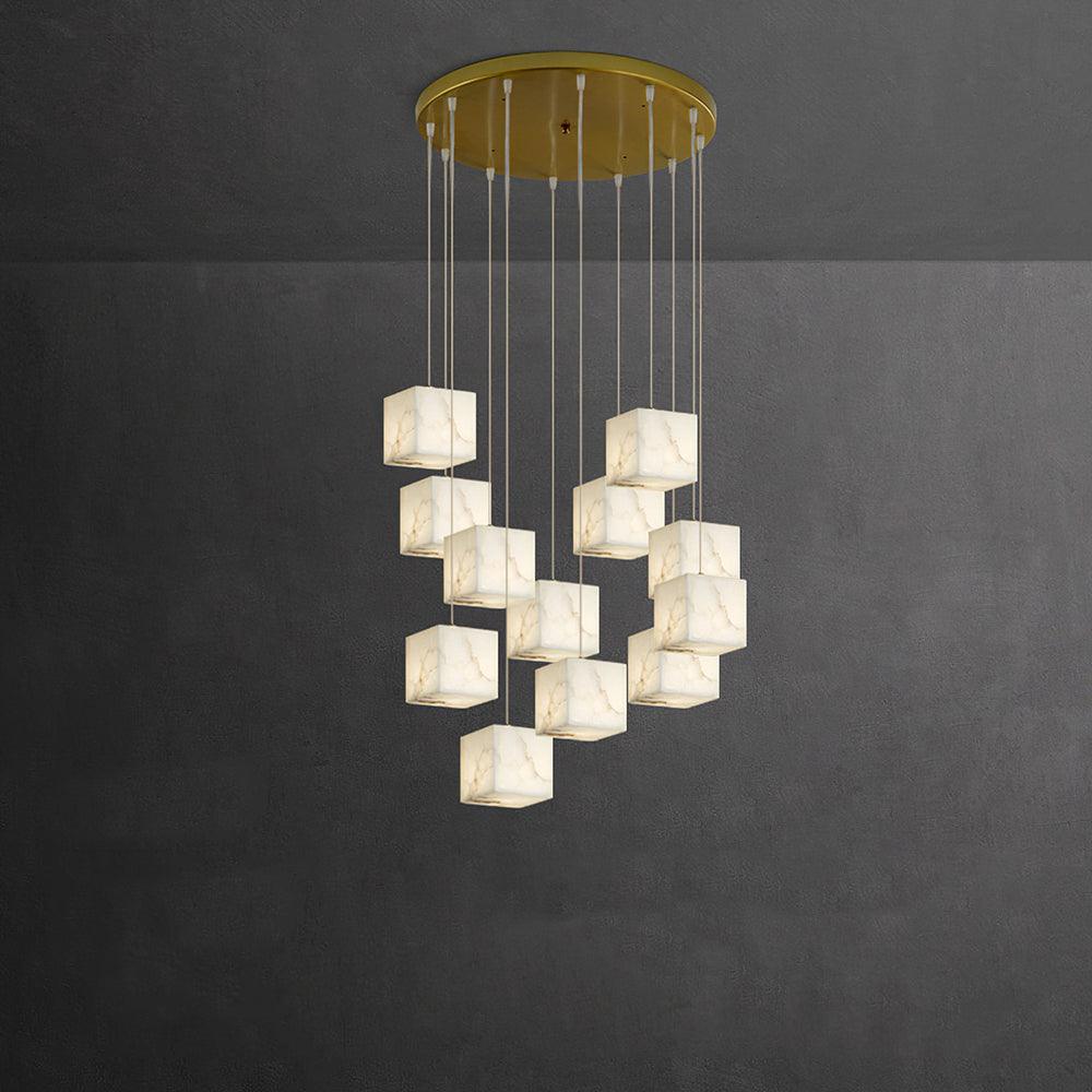 Eurraeel Alabaster Spiral Chandelier - Blowlighting