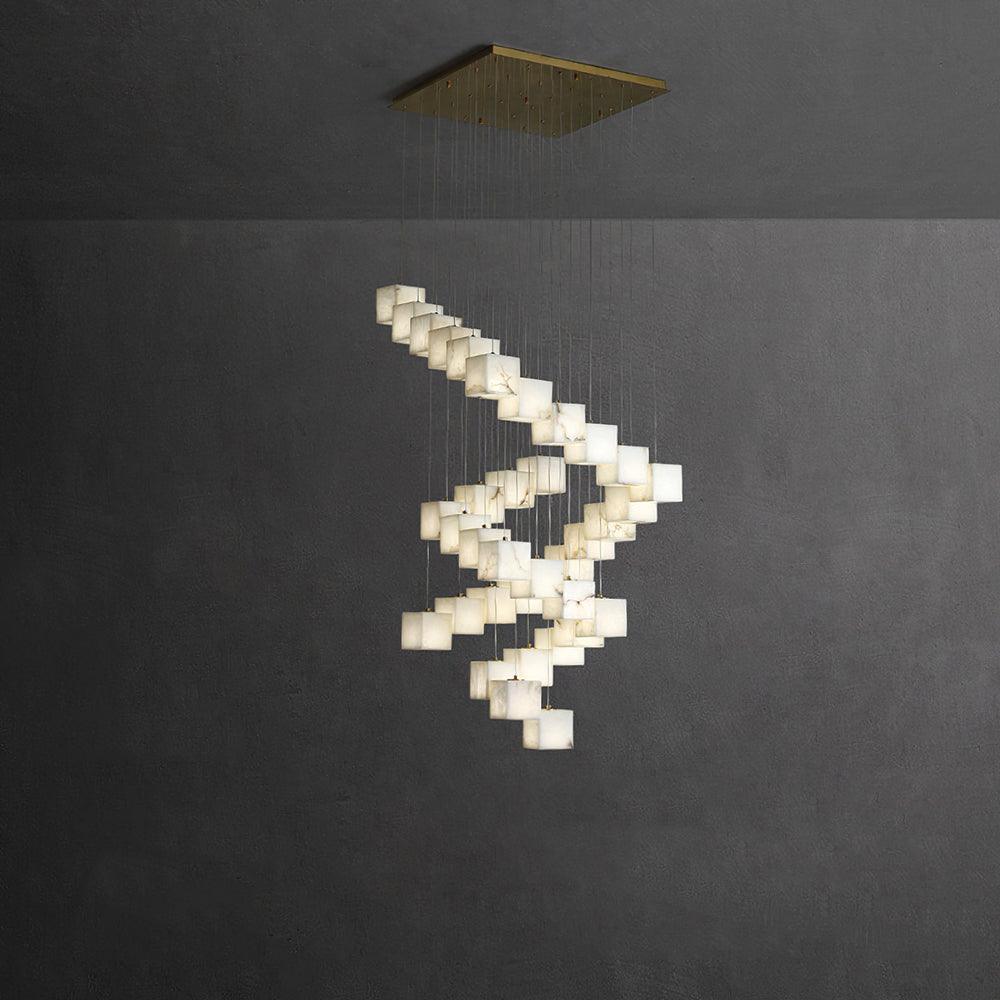 Eurraeel Alabaster Spiral Chandelier - Blowlighting