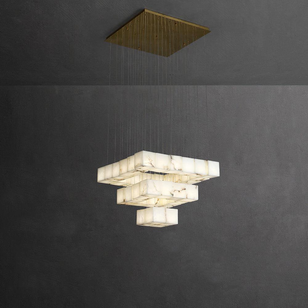 Eurraeel Alabaster Spiral Chandelier - Blowlighting