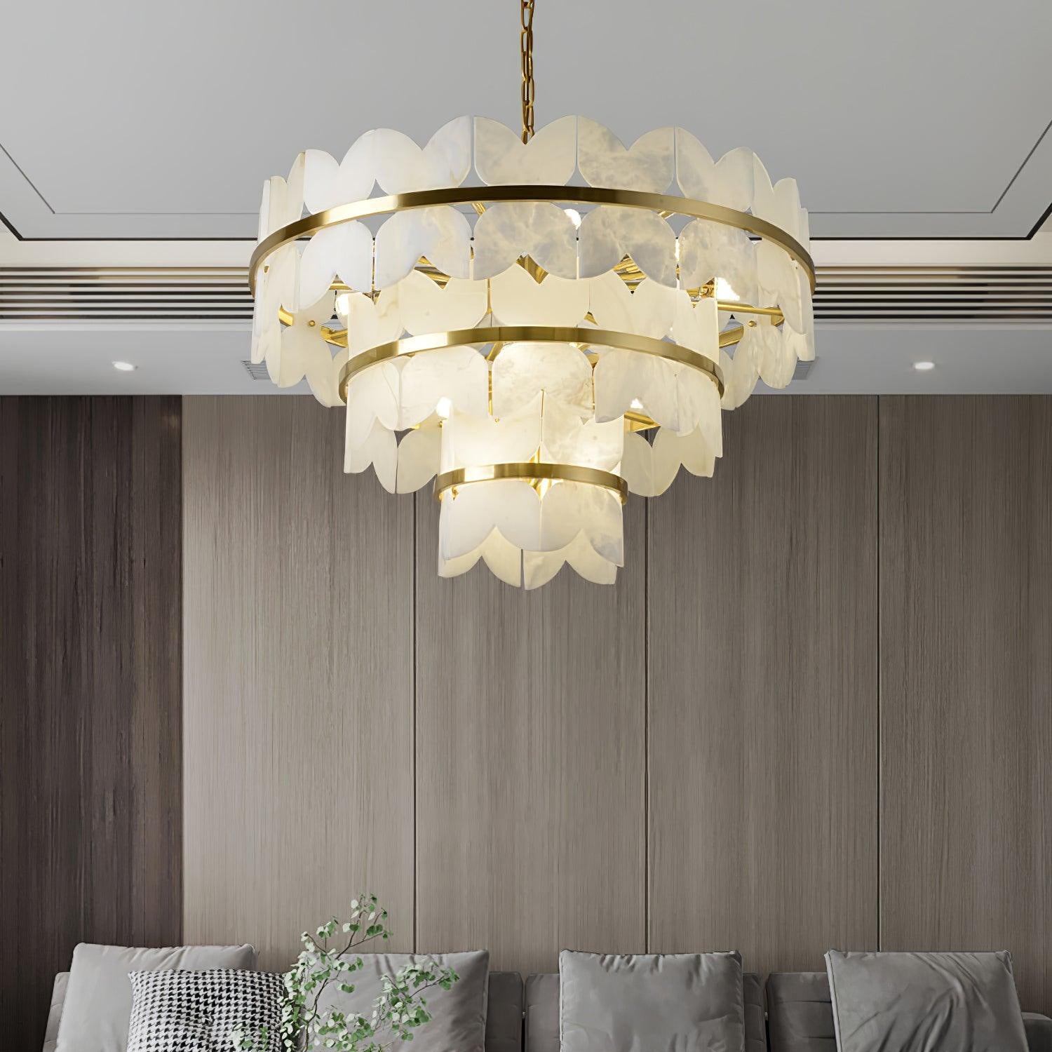 Seraphina Vintage Alabaster Chandelier Light - Blowlighting
