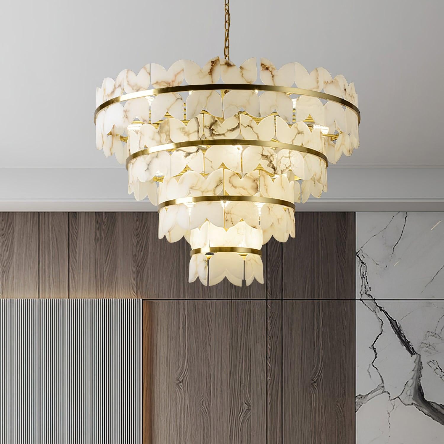 Seraphina Vintage Alabaster Chandelier Light - Blowlighting