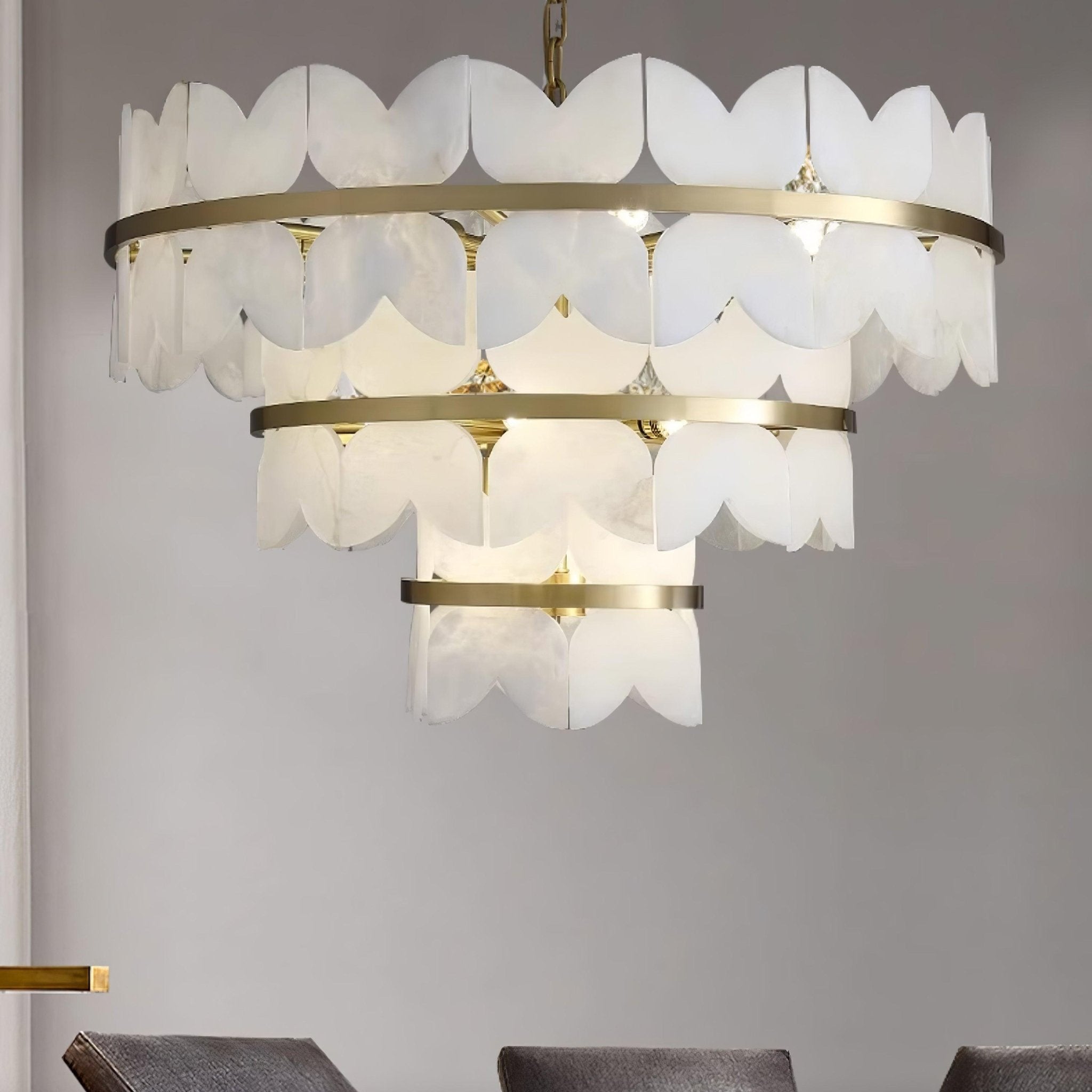 Seraphina Vintage Alabaster Chandelier Light - Blowlighting