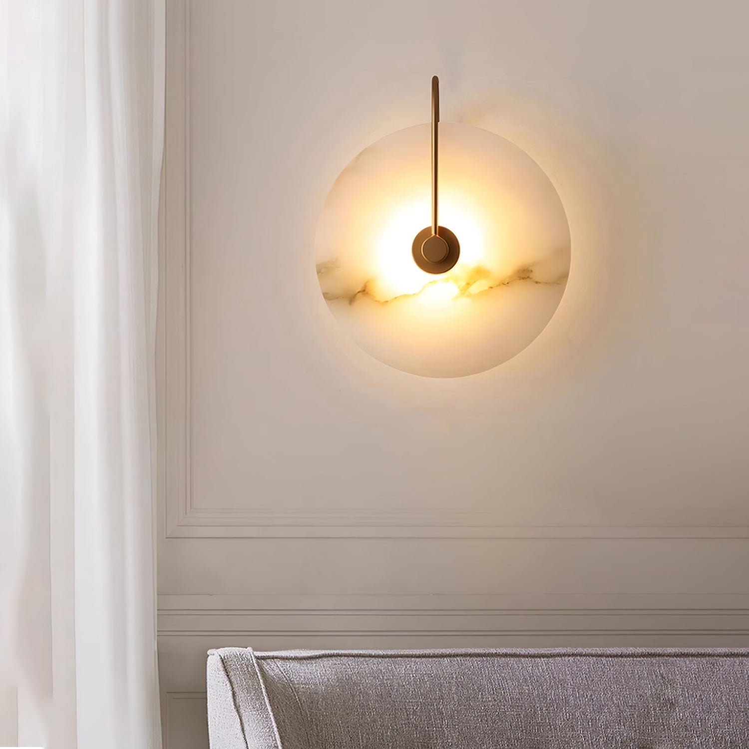 Elaris Alabaster Globe Wall Lamp - Blowlighting
