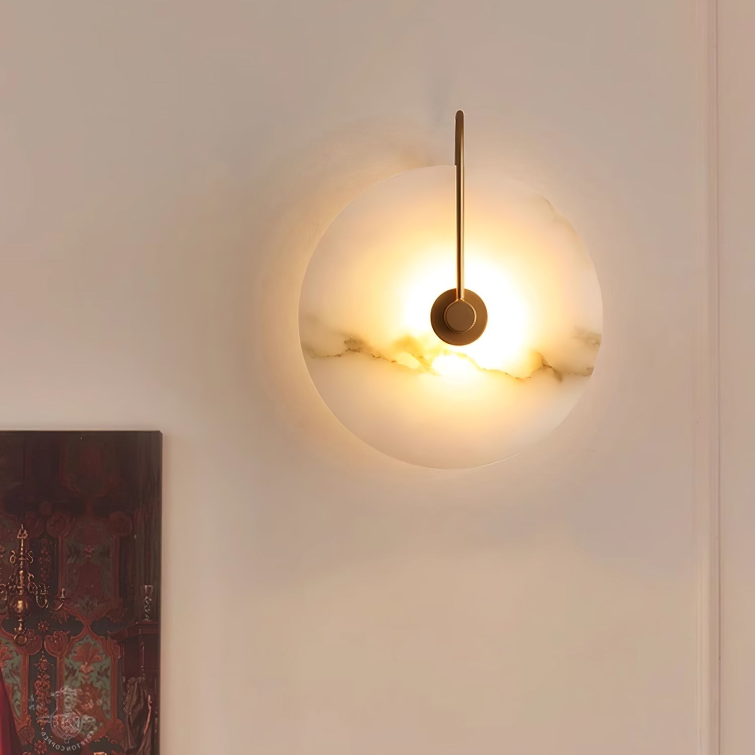 Elaris Alabaster Globe Wall Lamp - Blowlighting