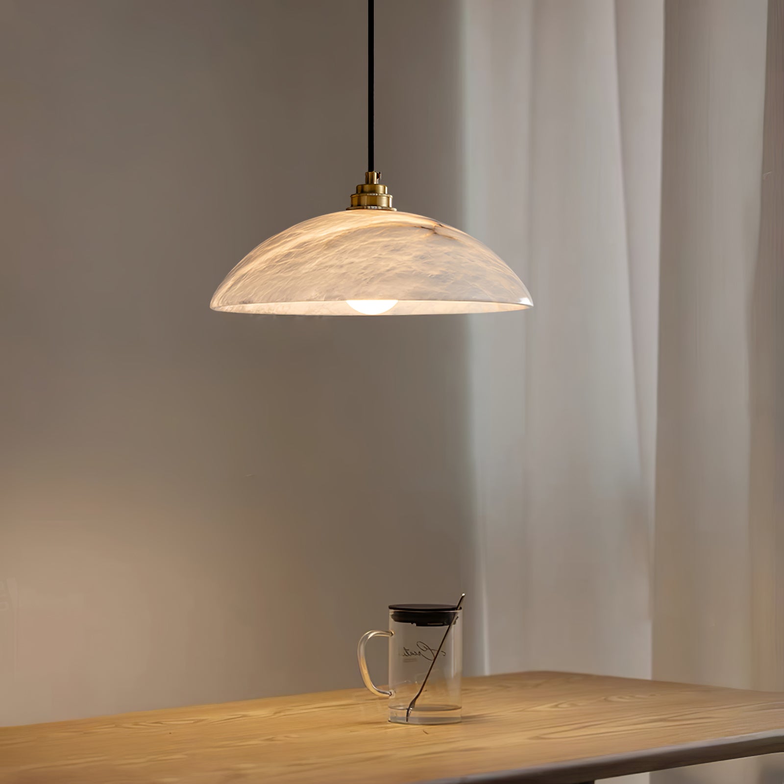 Nerea Minimalist Alabaster Pendant Light - Blowlighting