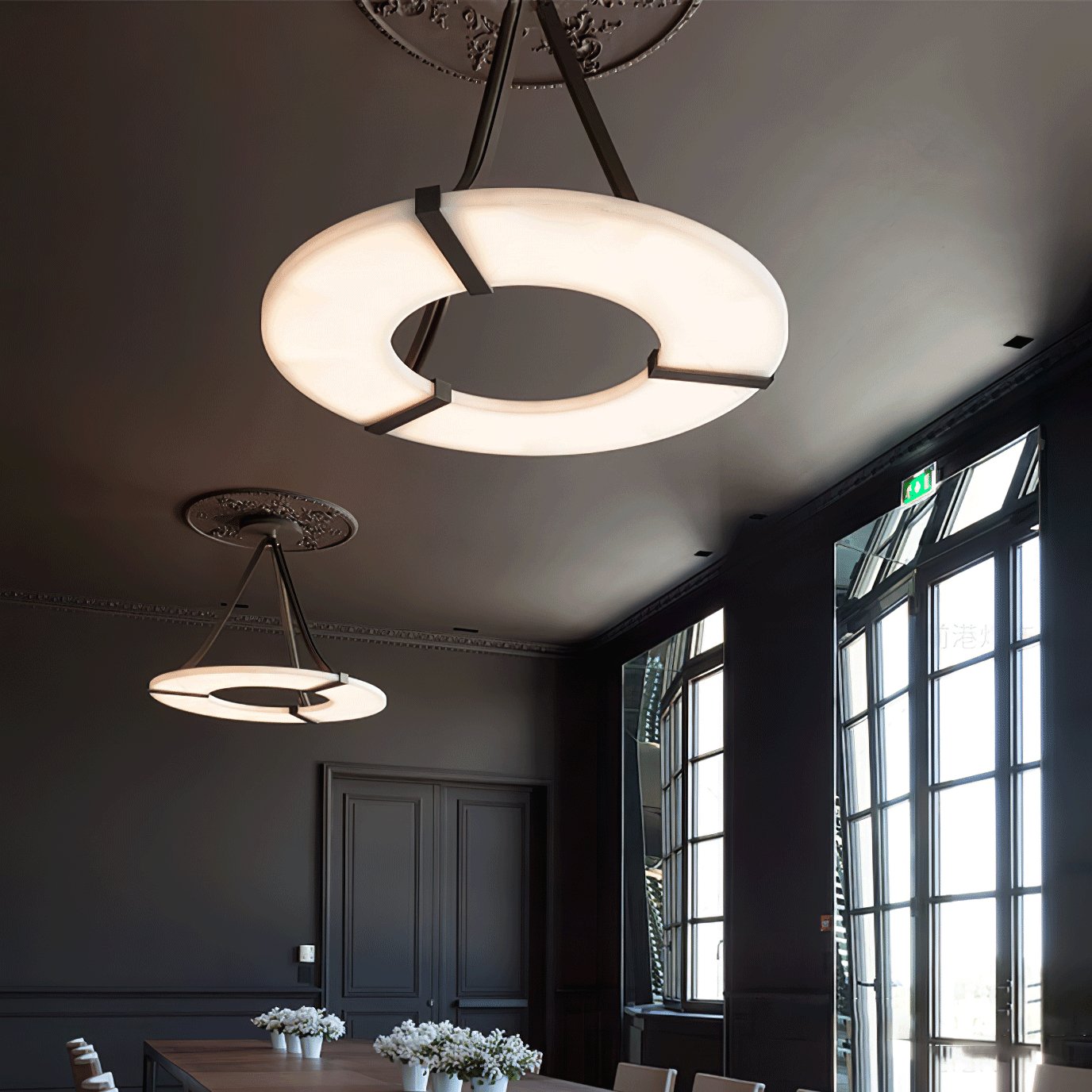 Althea Alabaster Ring Pendant Light - Blowlighting