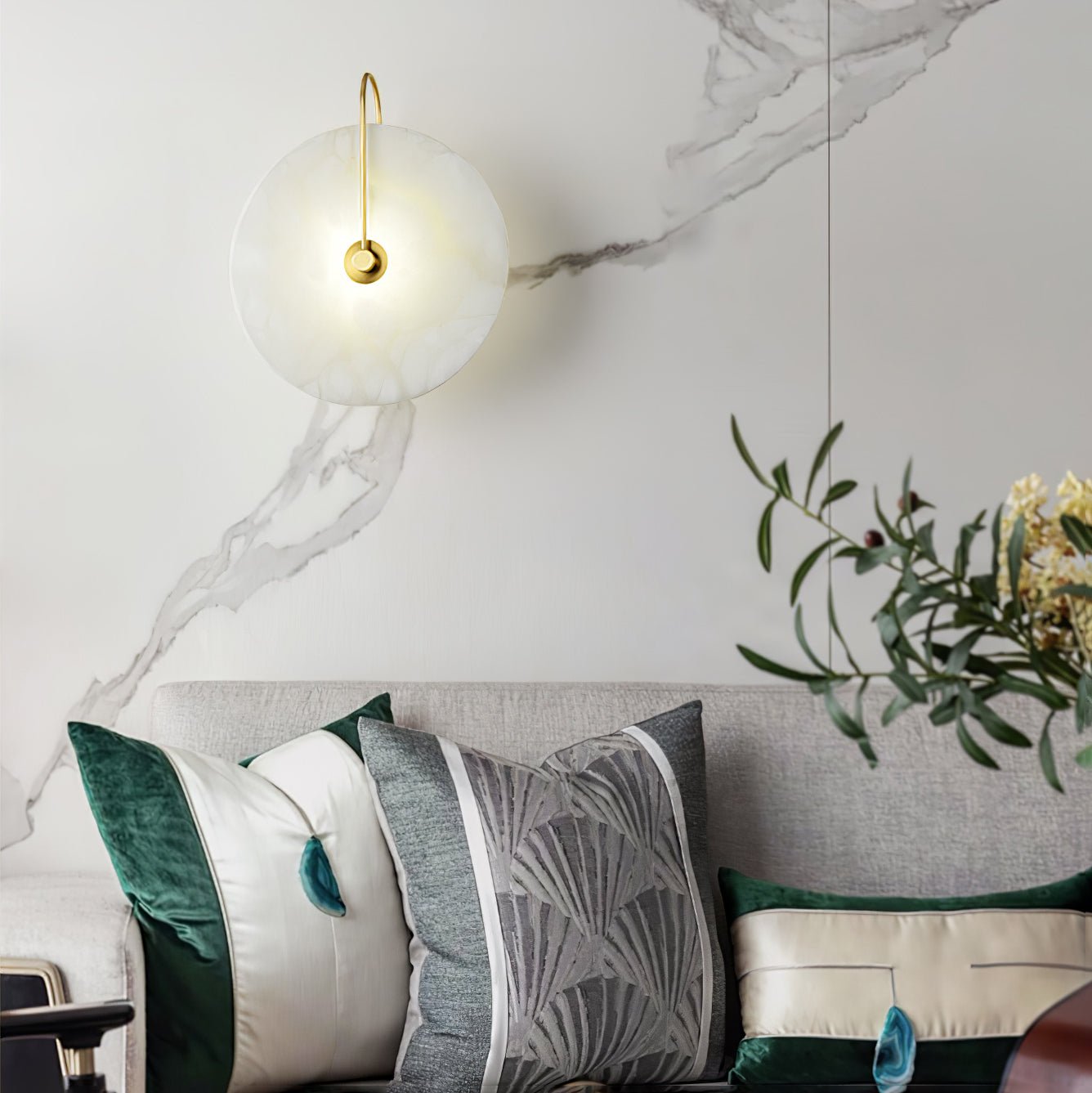 Elaris Alabaster Globe Wall Lamp - Blowlighting