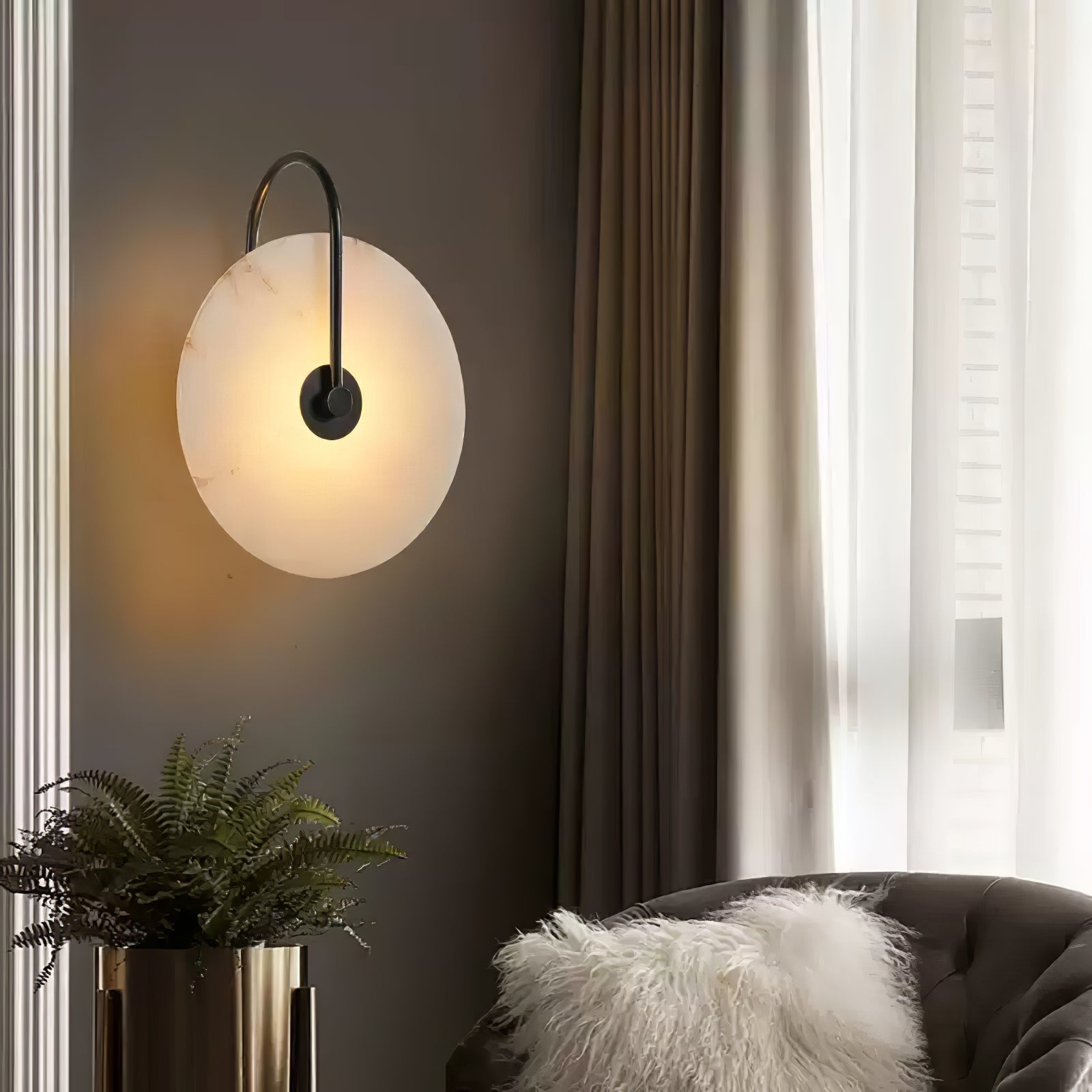 Ceraeyra Alabaster Globe Wall Light - Blowlighting