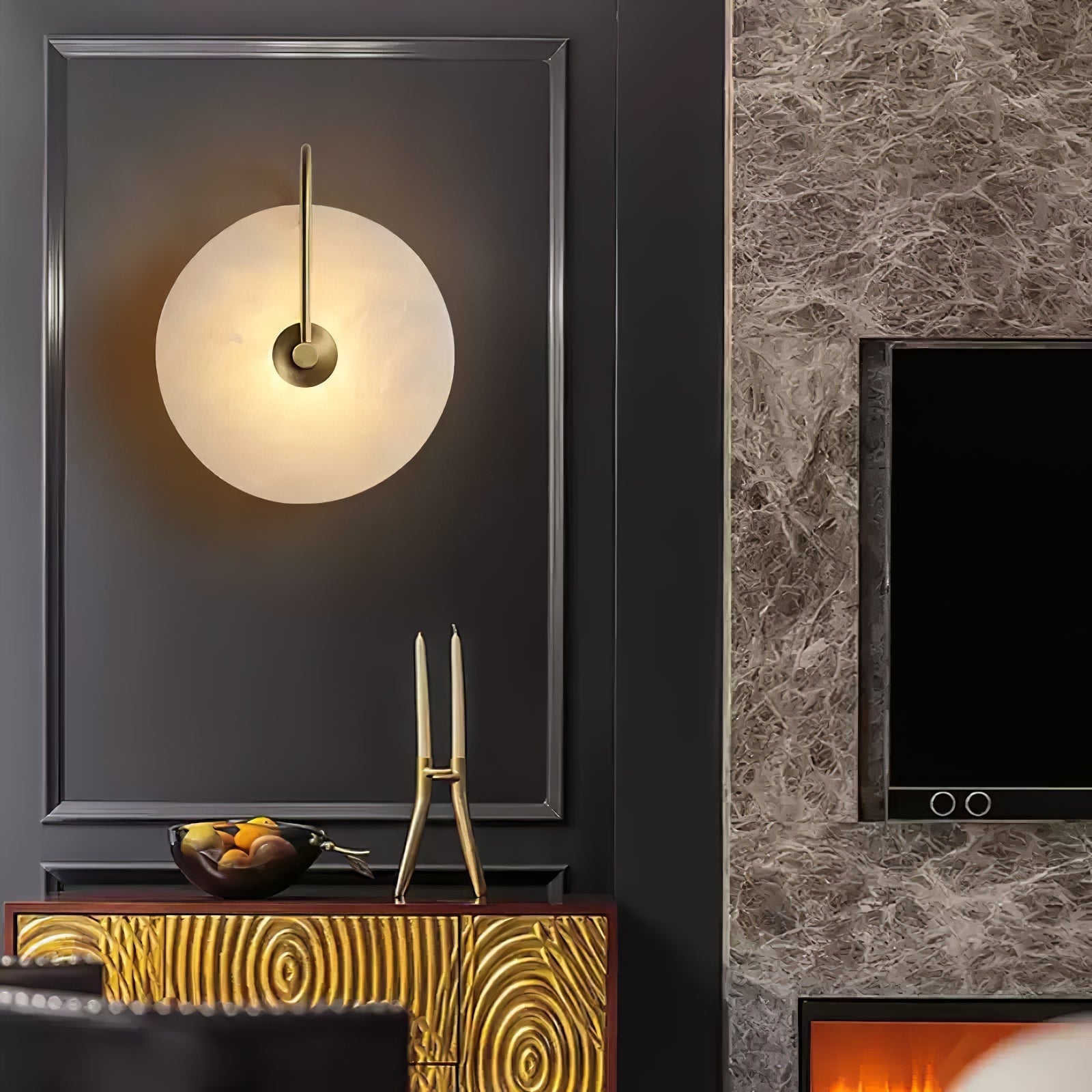 Ceraeyra Alabaster Globe Wall Light - Blowlighting