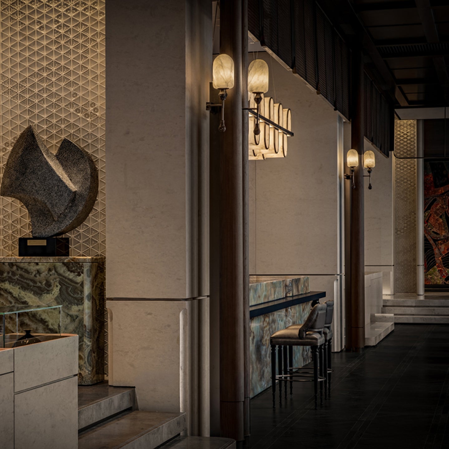 Alabaster Obelisk Double Sconce - Vakkerlight