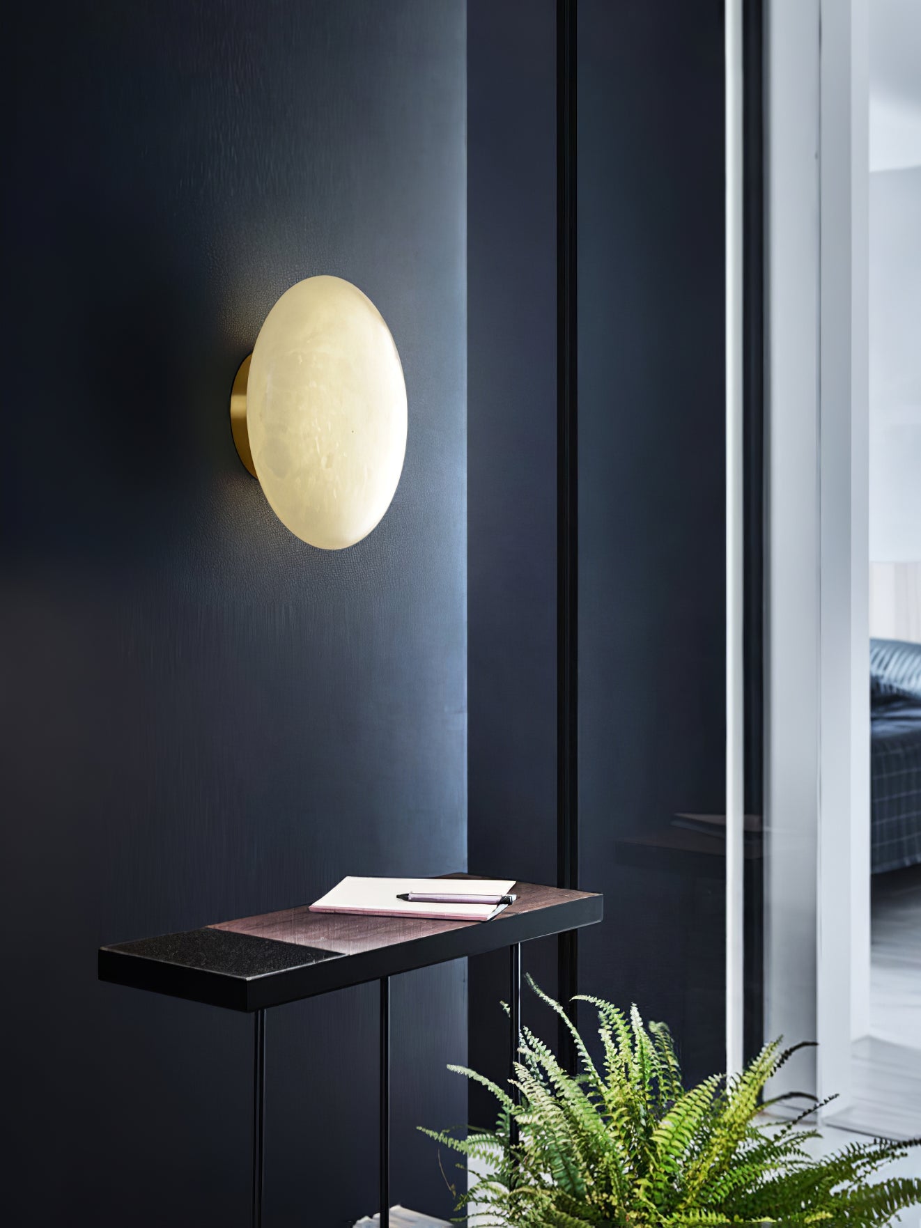 Vanorara Minimalist Alabaster Flush Mount Light - Blowlighting