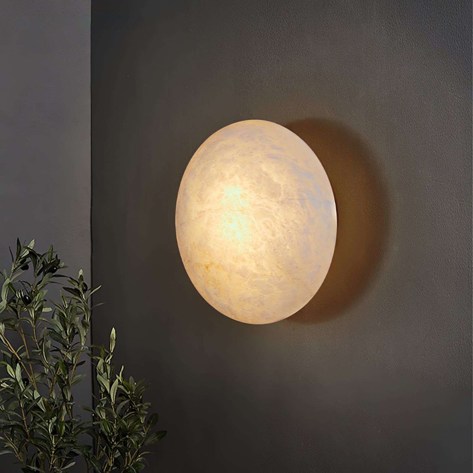 Vanorara Minimalist Alabaster Flush Mount Light - Blowlighting