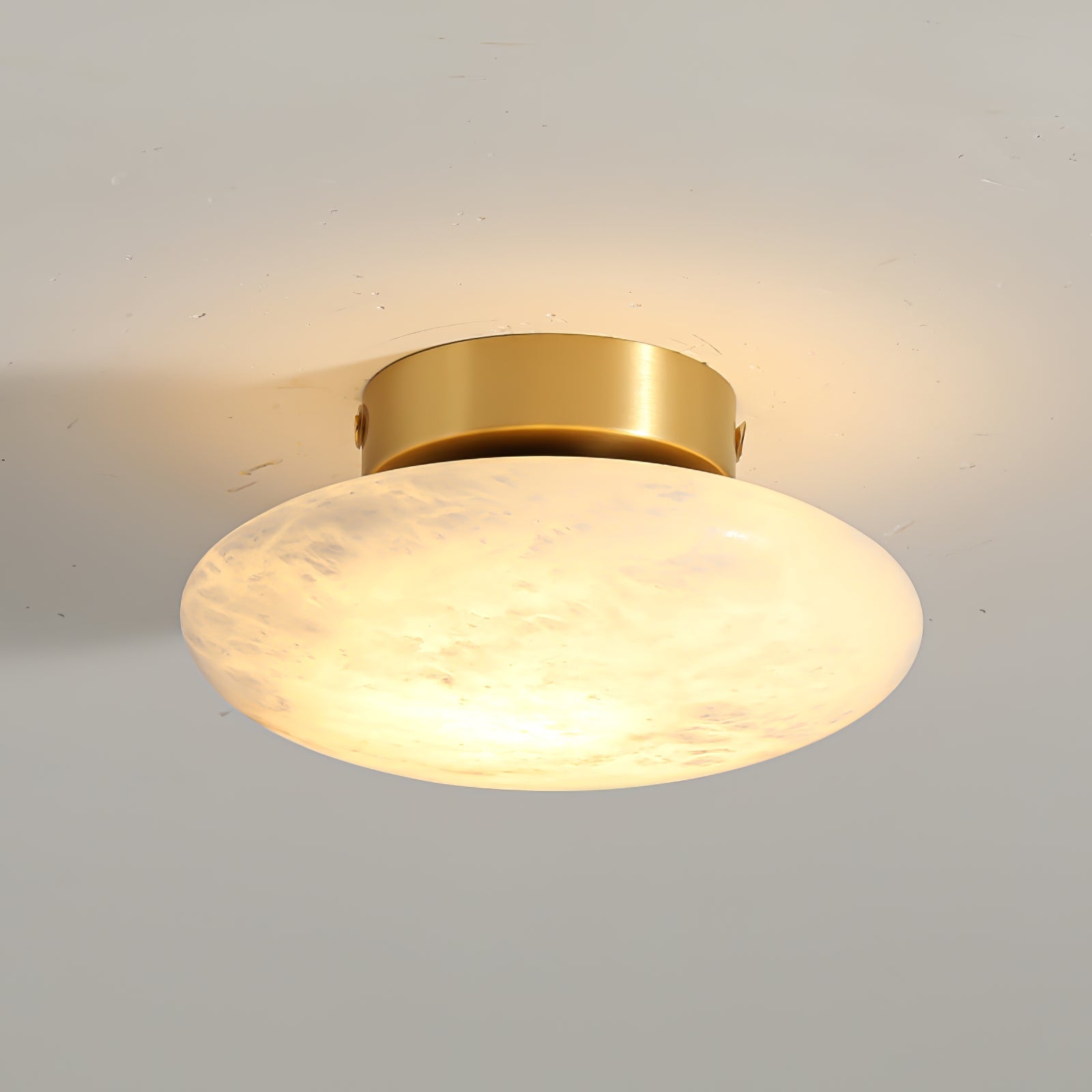 Vanorara Minimalist Alabaster Flush Mount Light - Blowlighting