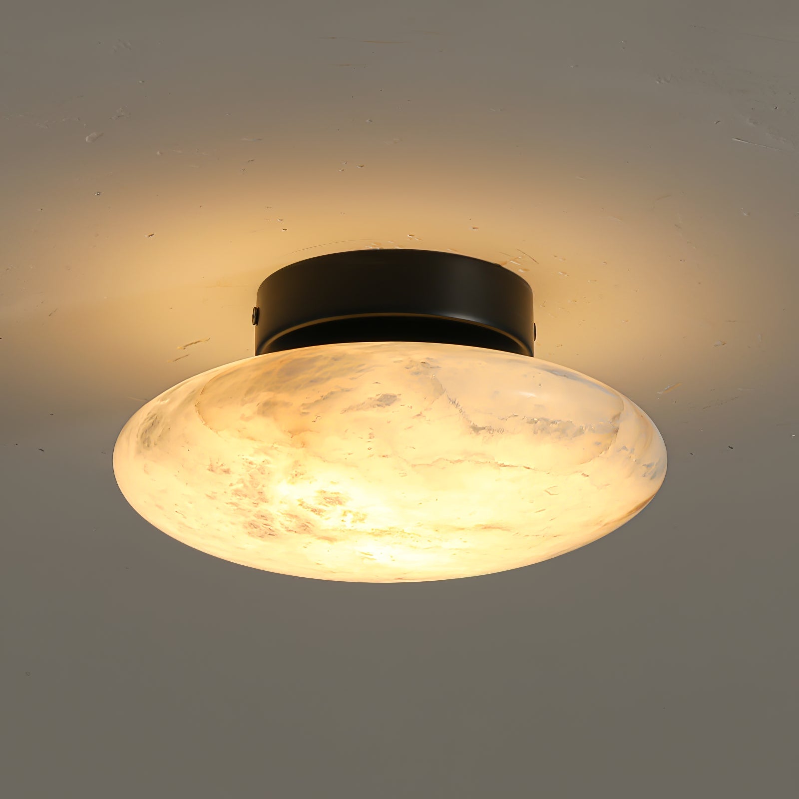 Vanorara Minimalist Alabaster Flush Mount Light - Blowlighting